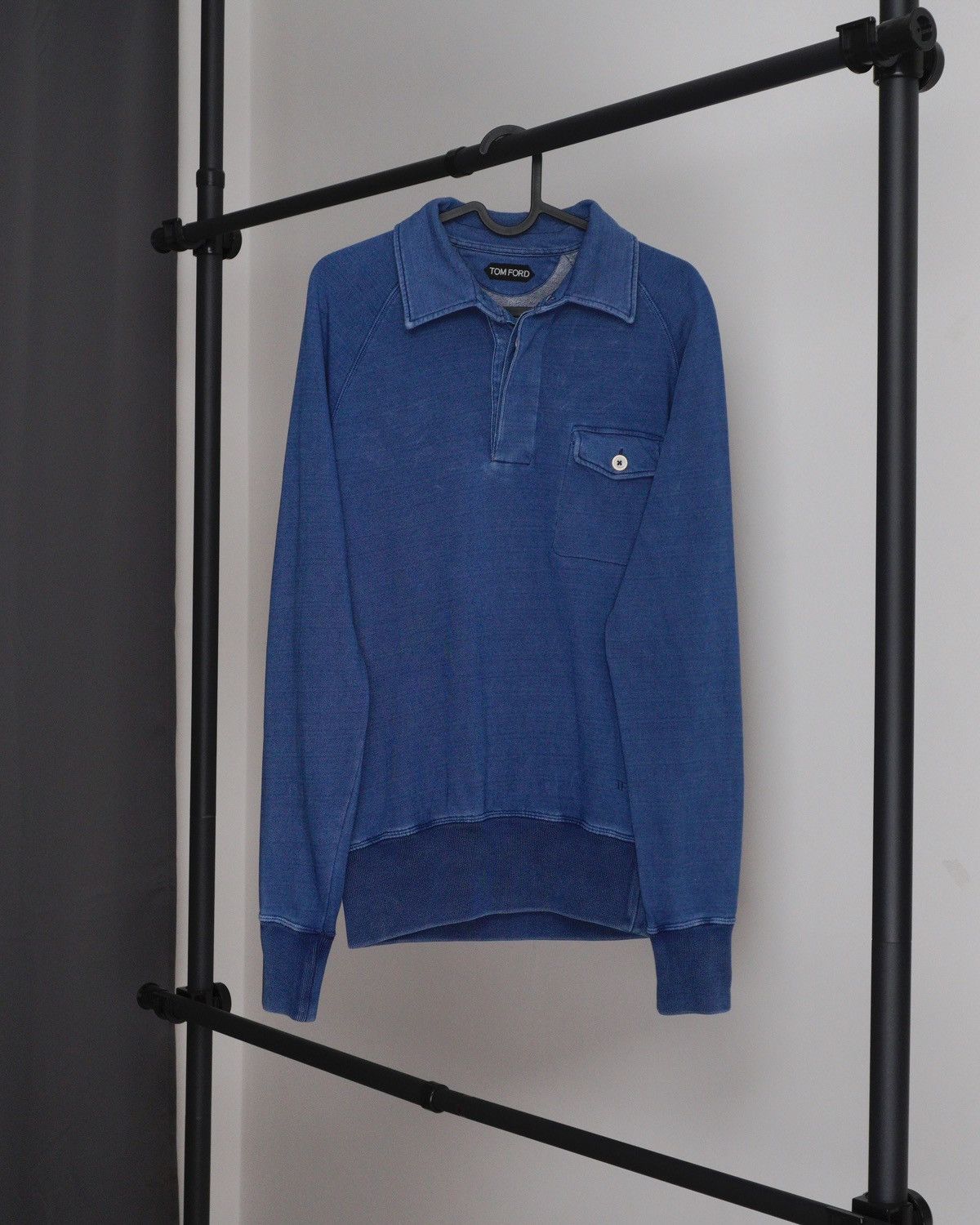 Image of Tom Ford Washed Blue Cotton Sweatshirt, Men's (Size Small)