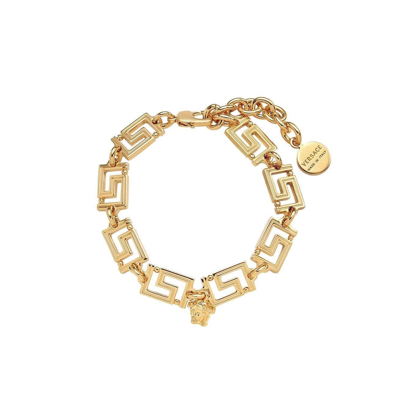 image of Versace Greca Medusa Key Pattern Gold Bracelet, Men's