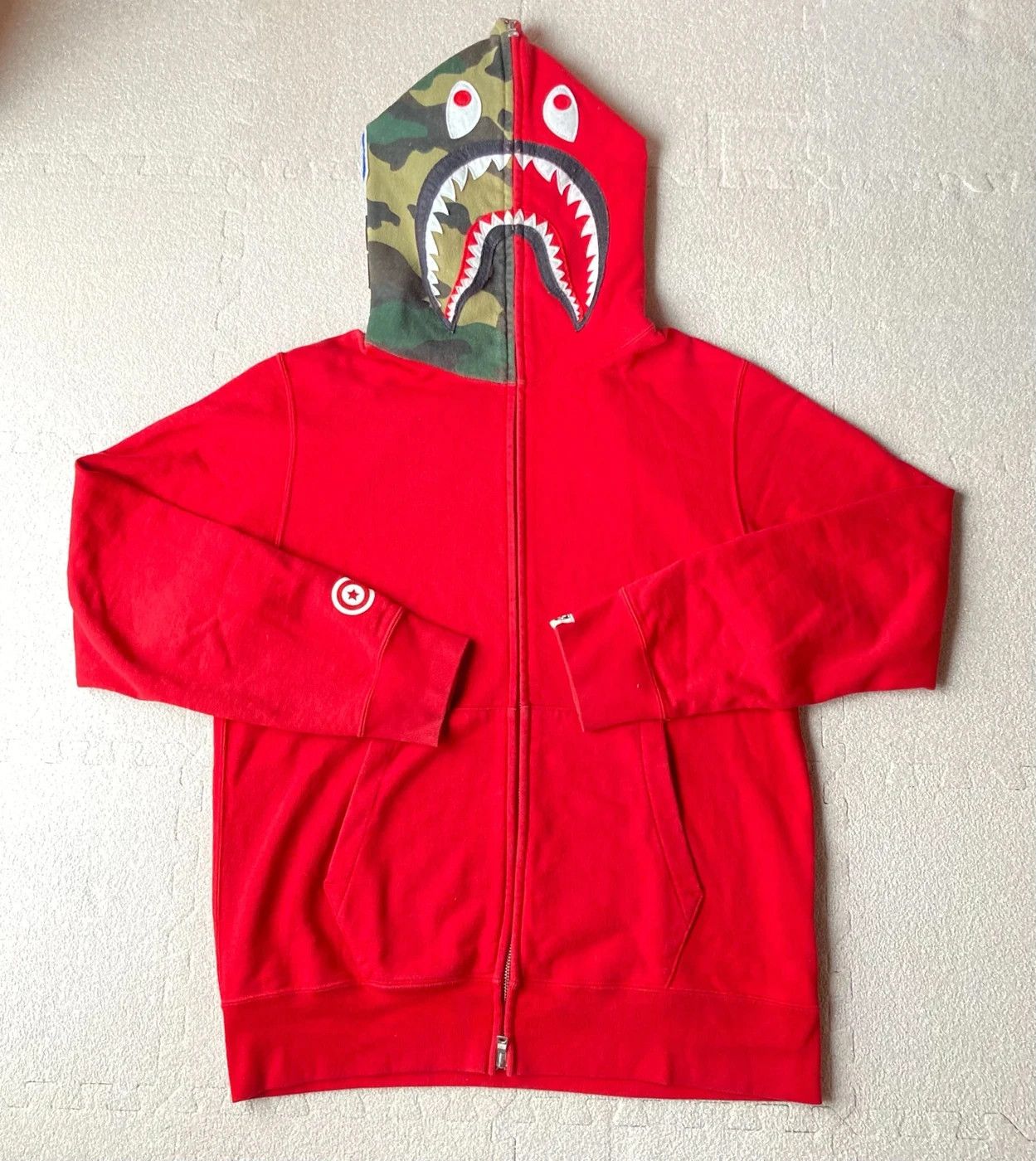 image of Bape Red Shark 1St Camo Green Size Bape Land Size L Japan, Men's