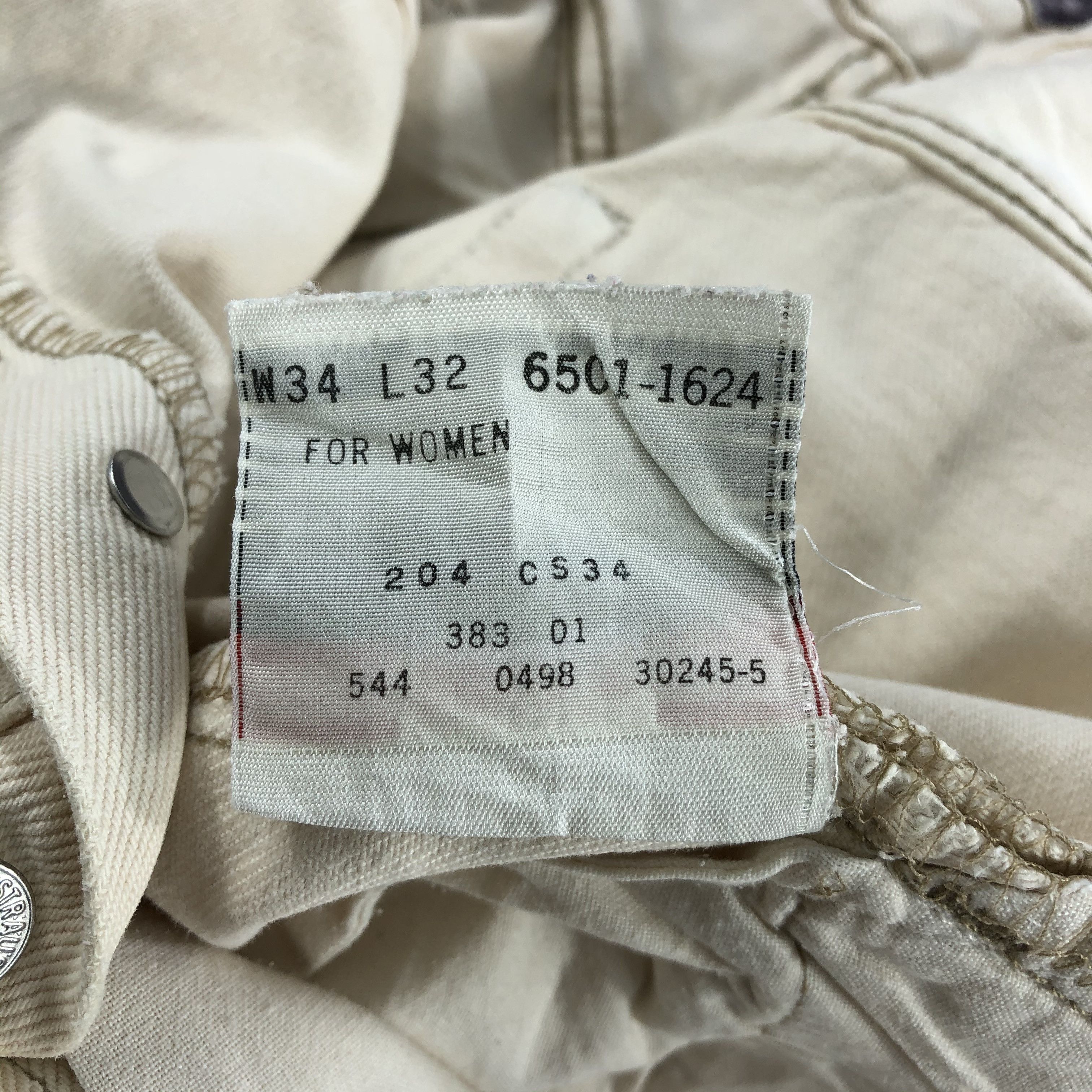 Levi's × Vintage Vintage 90s Cream Levis 501 Jeans-JM2404 Size US 34 / EU 50 - 12 Thumbnail