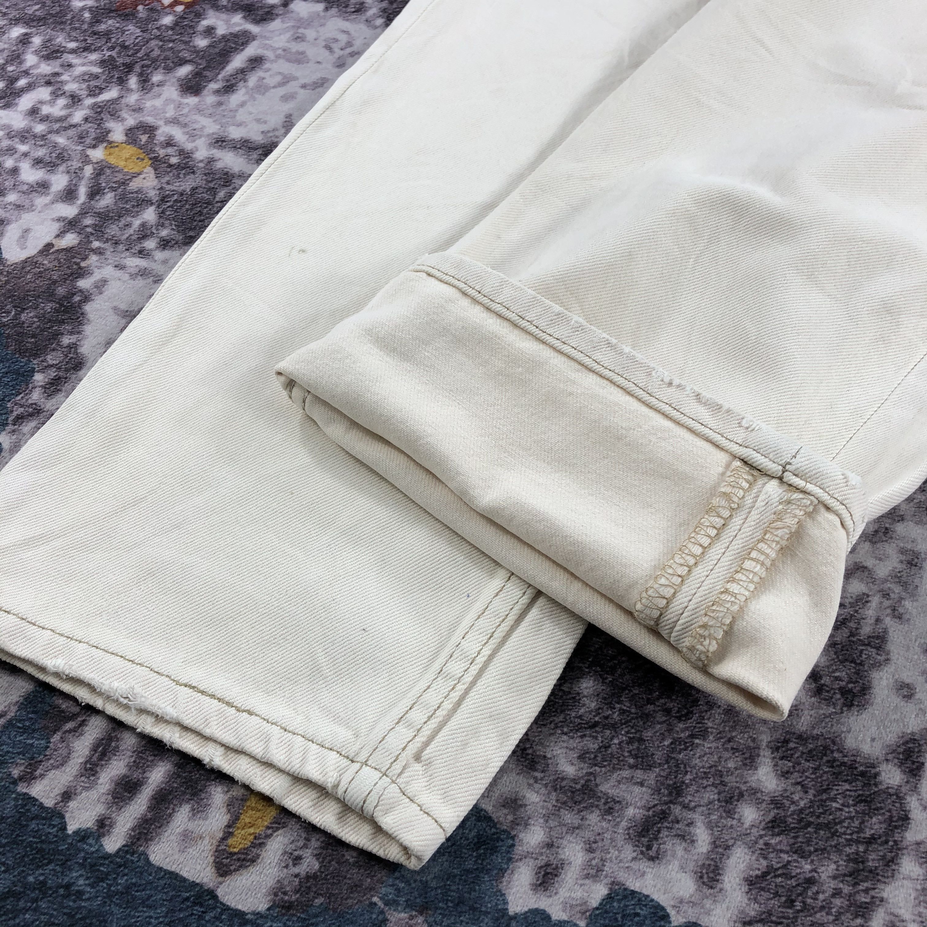 Levi's × Vintage Vintage 90s Cream Levis 501 Jeans-JM2404 Size US 34 / EU 50 - 8 Thumbnail
