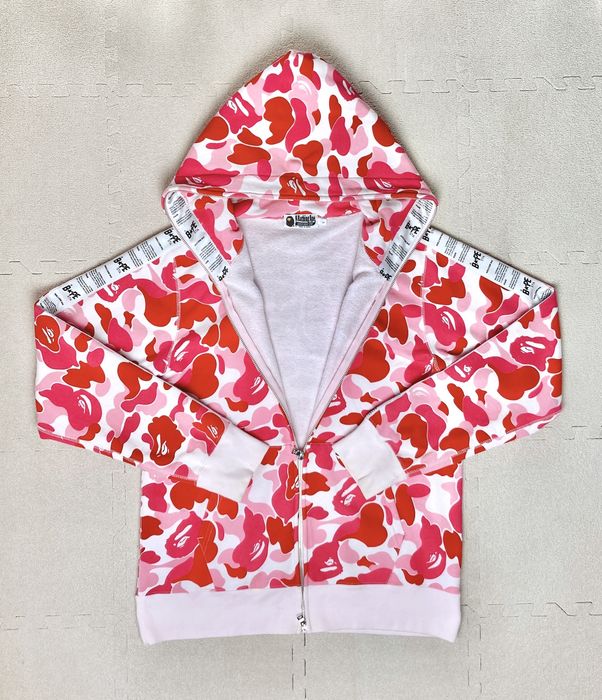 Bape Bape Pink Camo Bapesta Star Logo Full Zip Hoodie Size L