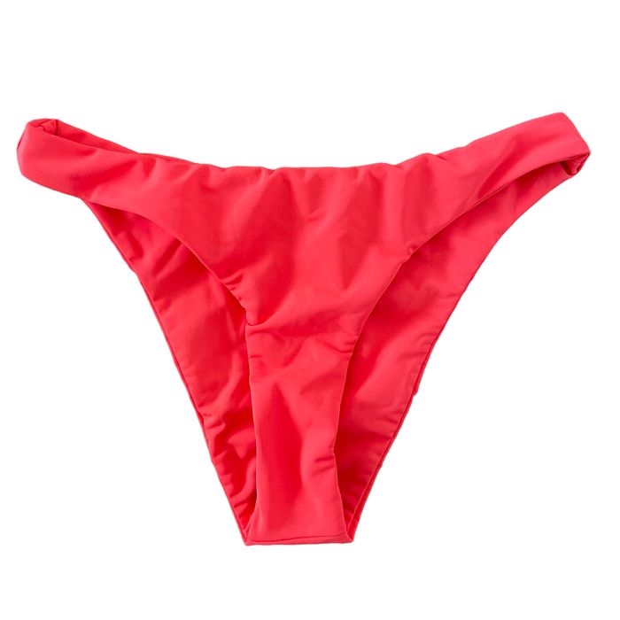 Other Good American Better Cheeky Bikini Bottoms 1 Small Hot Coral ...