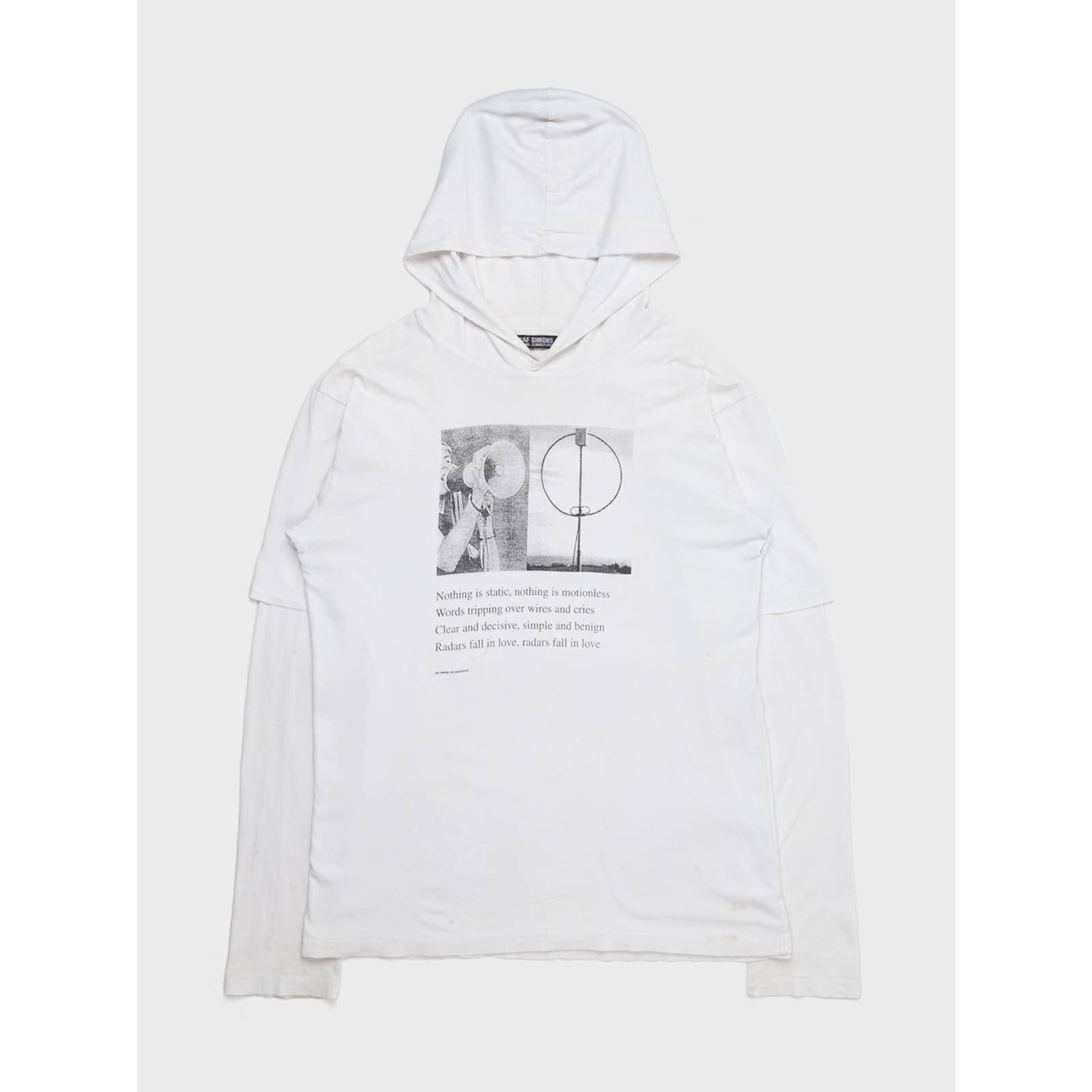 Pre-owned Raf Simons Ss05 Double Layer Hoodie In White