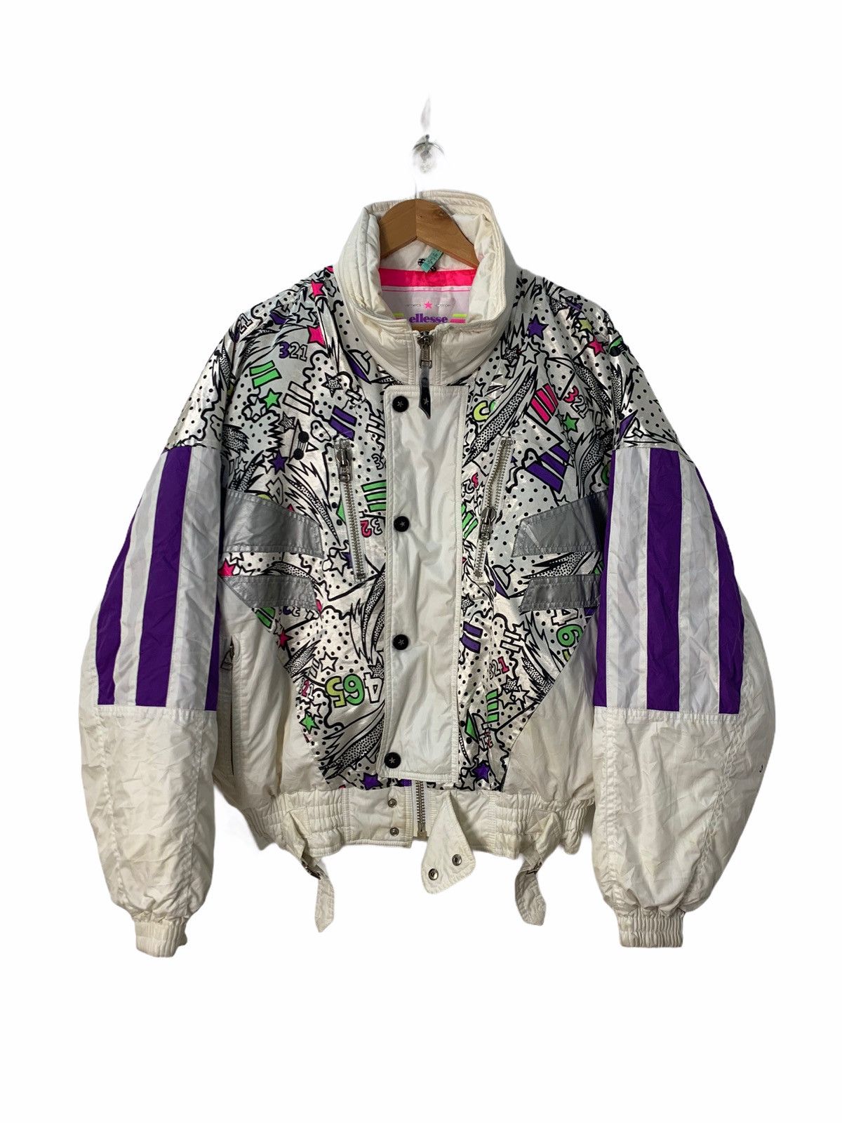 Ellesse Vintage Ellese Puffer Bomber Ski Wear Jacket Art Size US L / EU 52-54 / 3 - 1 Thumbnail