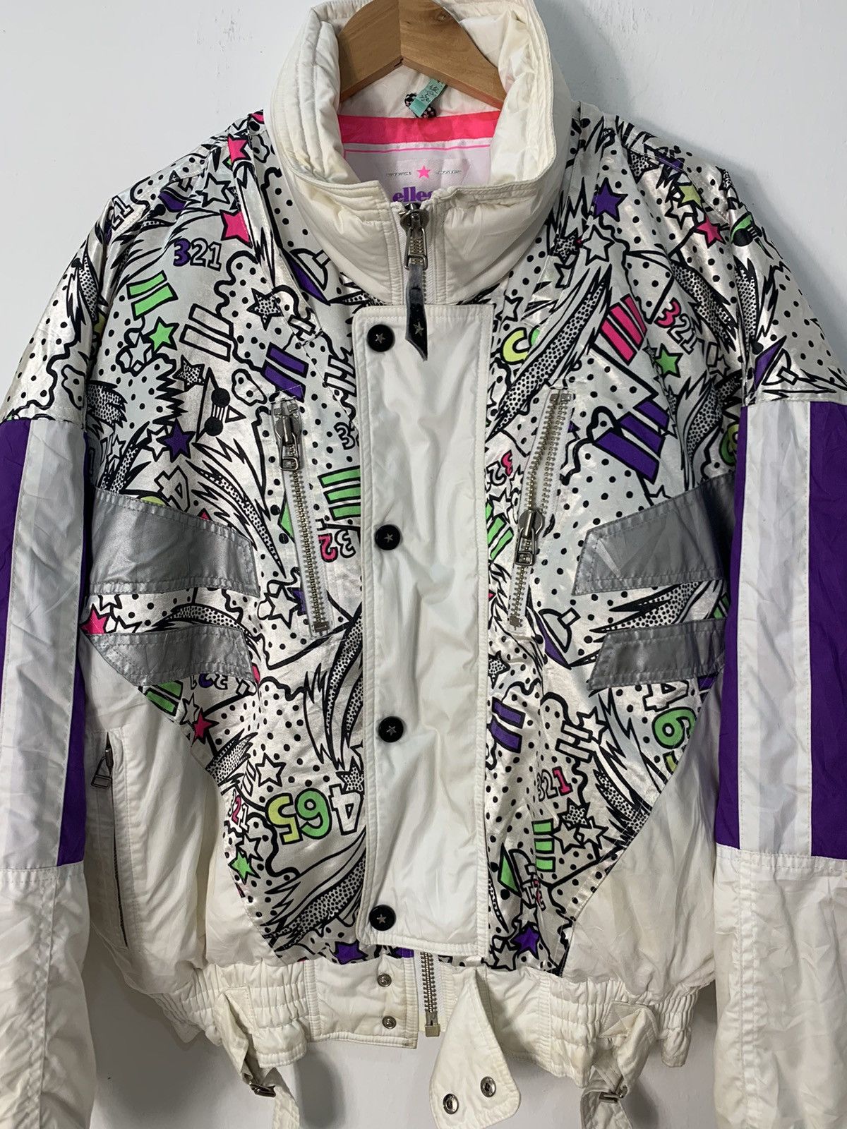 Ellesse Vintage Ellese Puffer Bomber Ski Wear Jacket Art Size US L / EU 52-54 / 3 - 3 Thumbnail