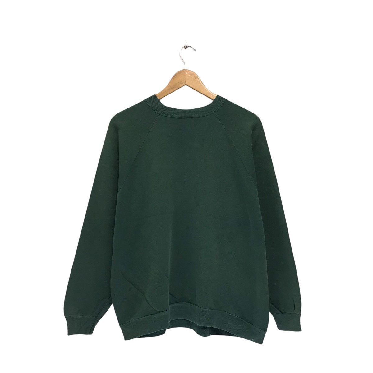 Hanes × Vintage Vintage Hanes Plain Green Sweatshirt Size US XL / EU 56 / 4 - 2 Thumbnail