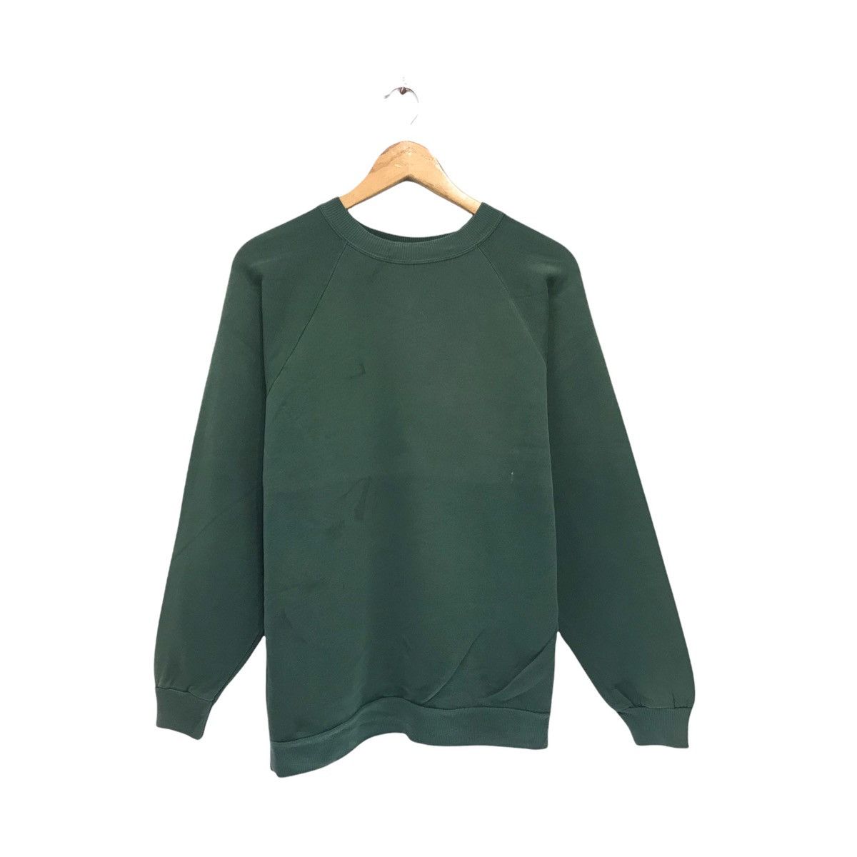 Hanes × Vintage Vintage Hanes Plain Green Sweatshirt Size US XL / EU 56 / 4 - 1 Thumbnail