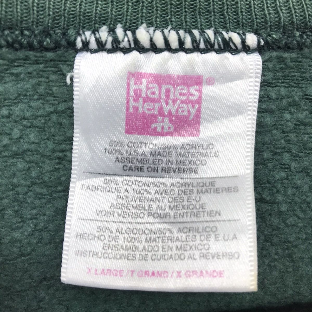 Hanes × Vintage Vintage Hanes Plain Green Sweatshirt Size US XL / EU 56 / 4 - 6 Thumbnail