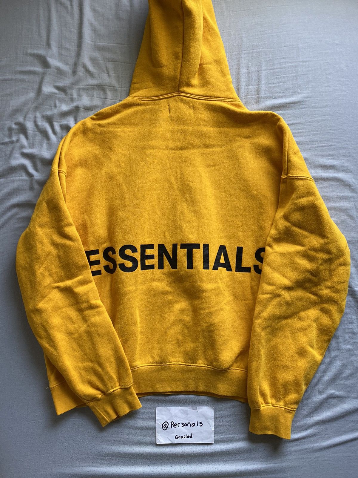 RARE Fear of God Essentials Graphic Hoodie Yellow Medium