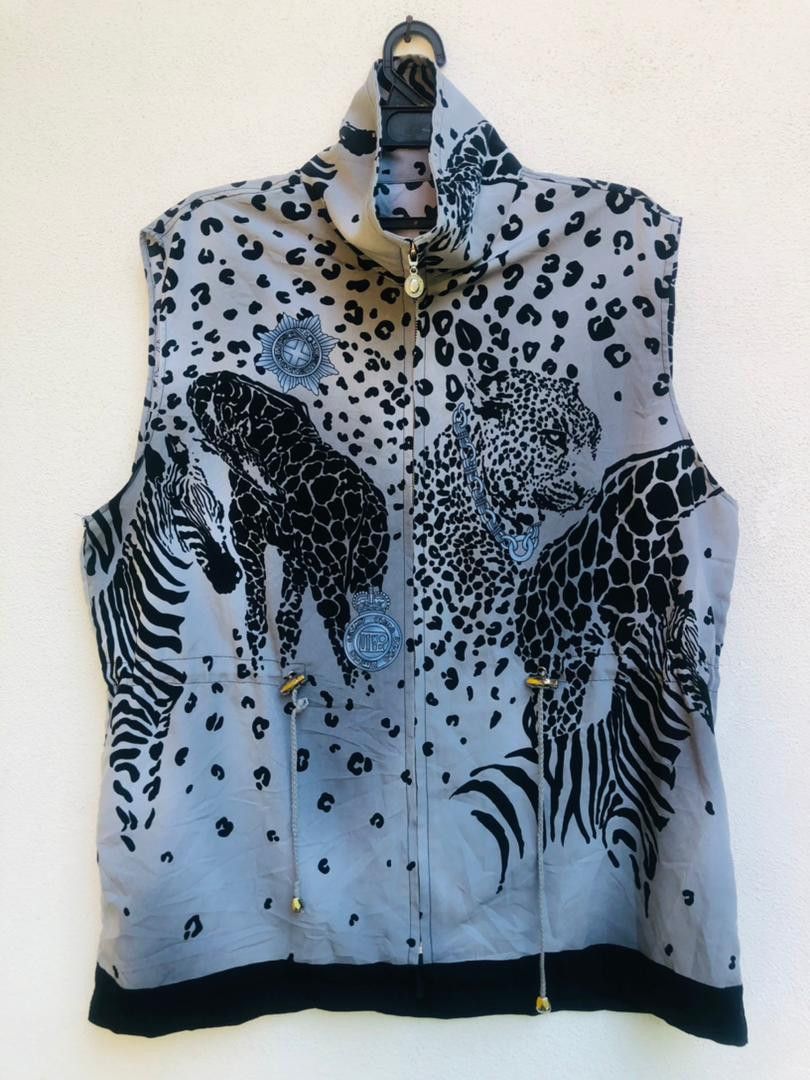 image of Vintage Animal Safari Japanese Designer Fashion Style in Sky Blue, Women's (Size Medium)