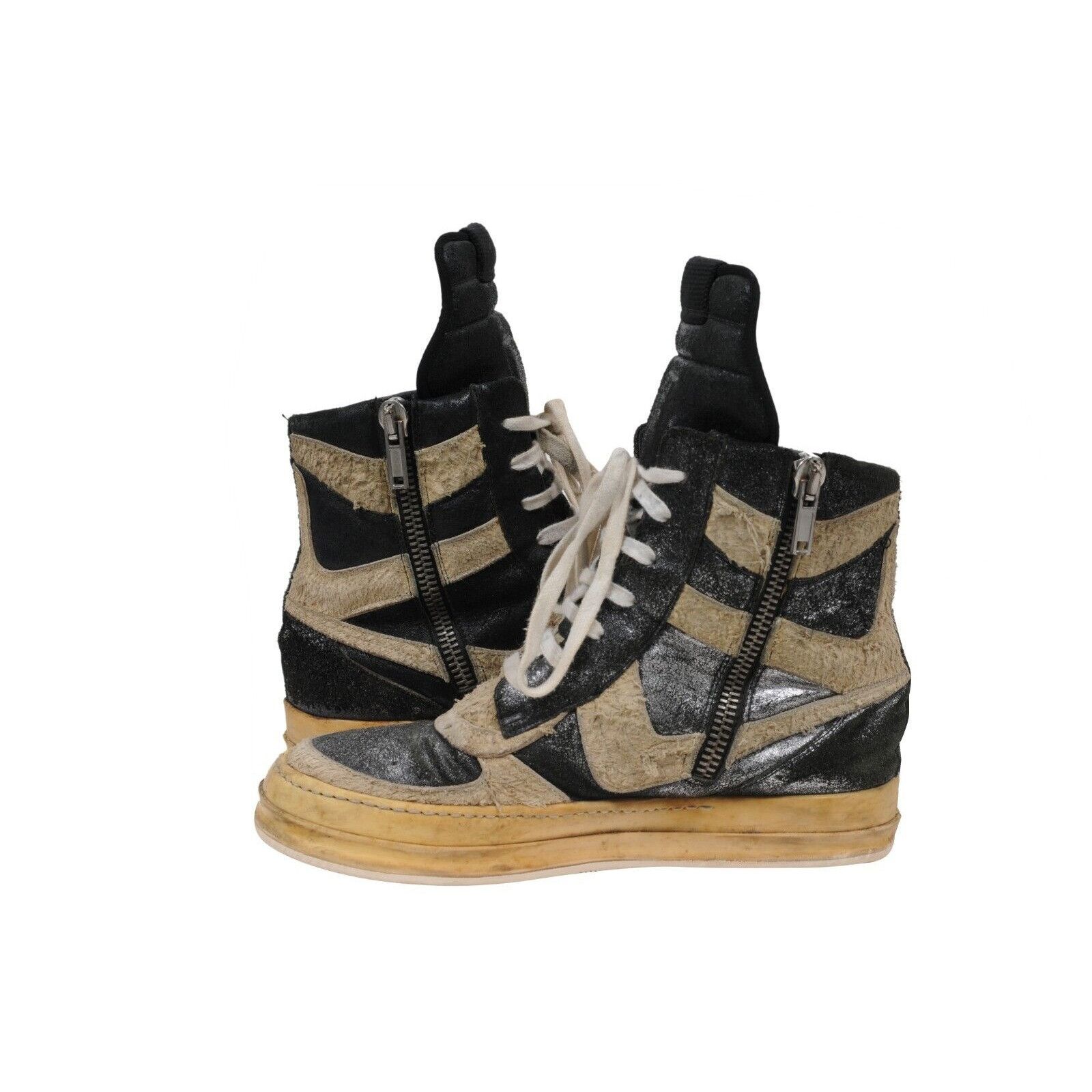 Rick Owens Black White Metallic Distressed Mohawk Dunks Size US 9 / EU 42 - 11 Thumbnail