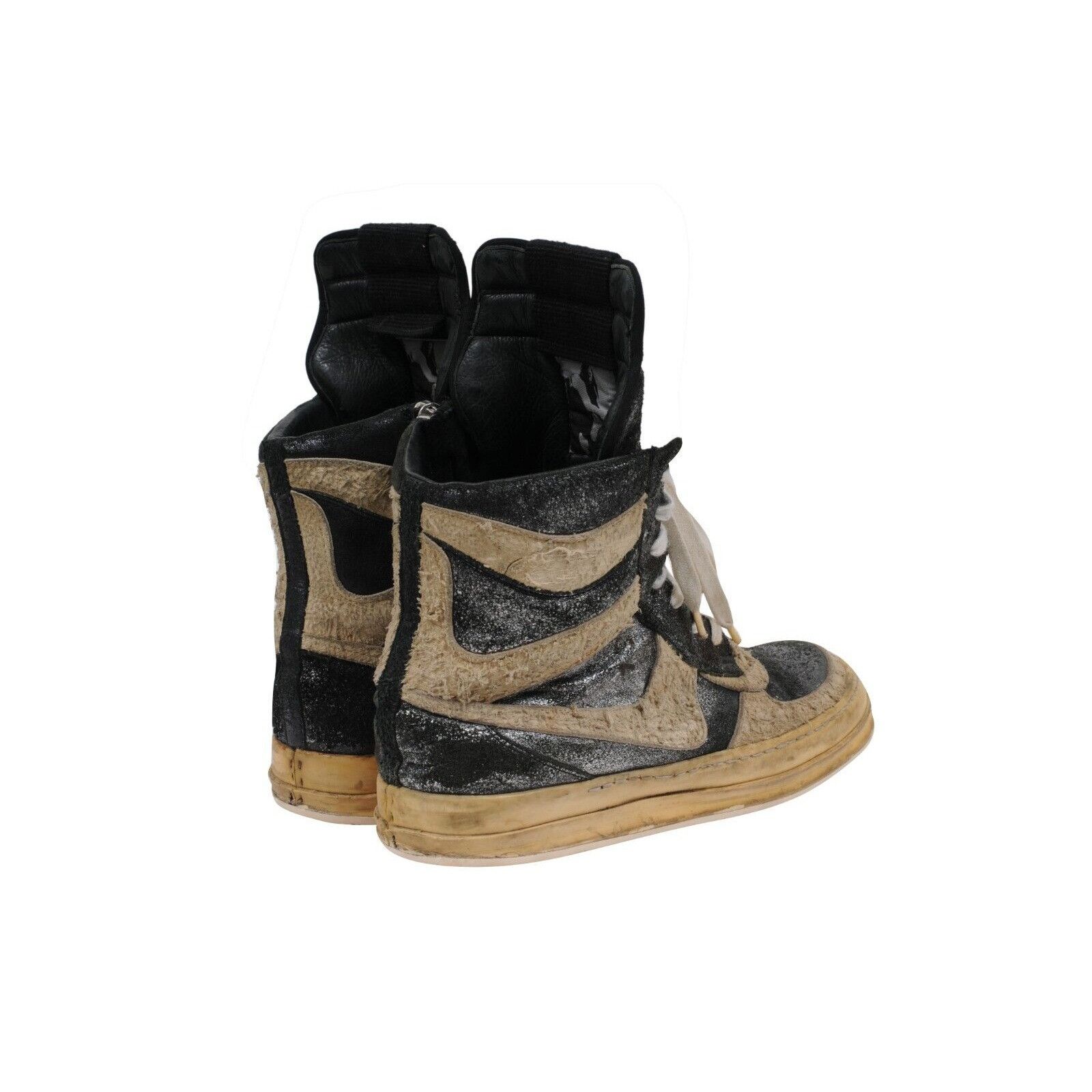 Rick Owens Black White Metallic Distressed Mohawk Dunks Size US 9 / EU 42 - 9 Thumbnail