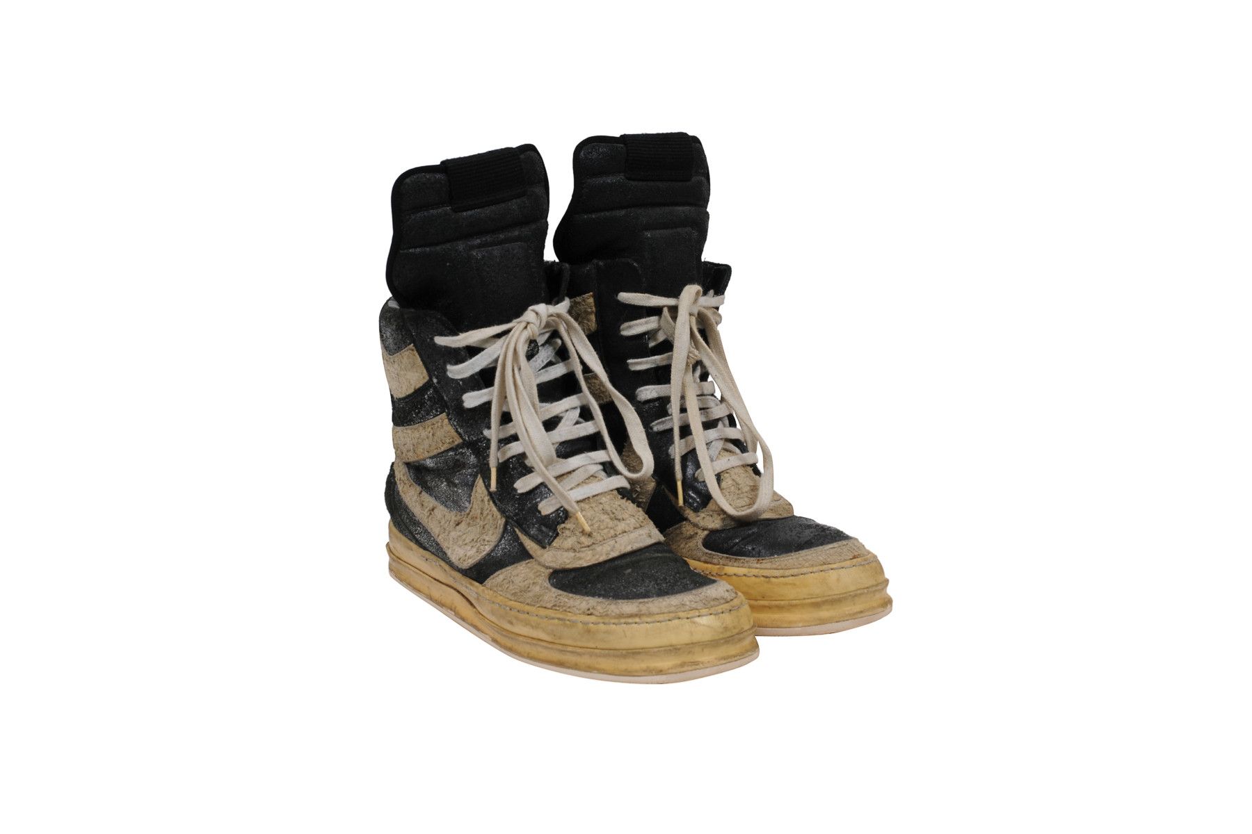 Rick Owens Black White Metallic Distressed Mohawk Dunks Size US 9 / EU 42 - 1 Thumbnail