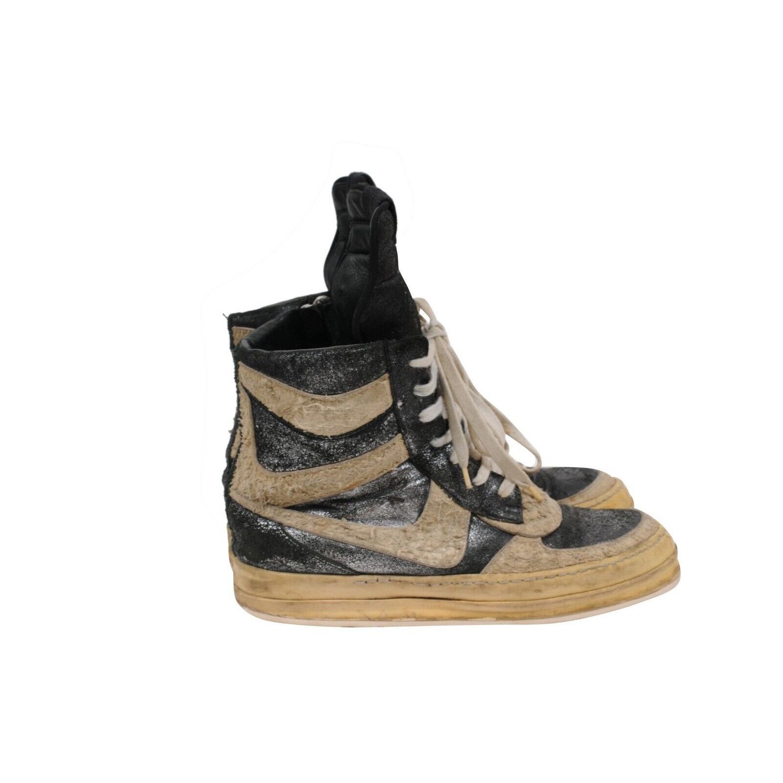 Rick Owens Black White Metallic Distressed Mohawk Dunks Size US 9 / EU 42 - 10 Thumbnail