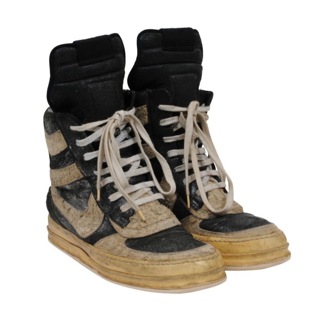 Rick Owens Black White Metallic Distressed Mohawk Dunks Size US 9 / EU 42 - 13 Thumbnail