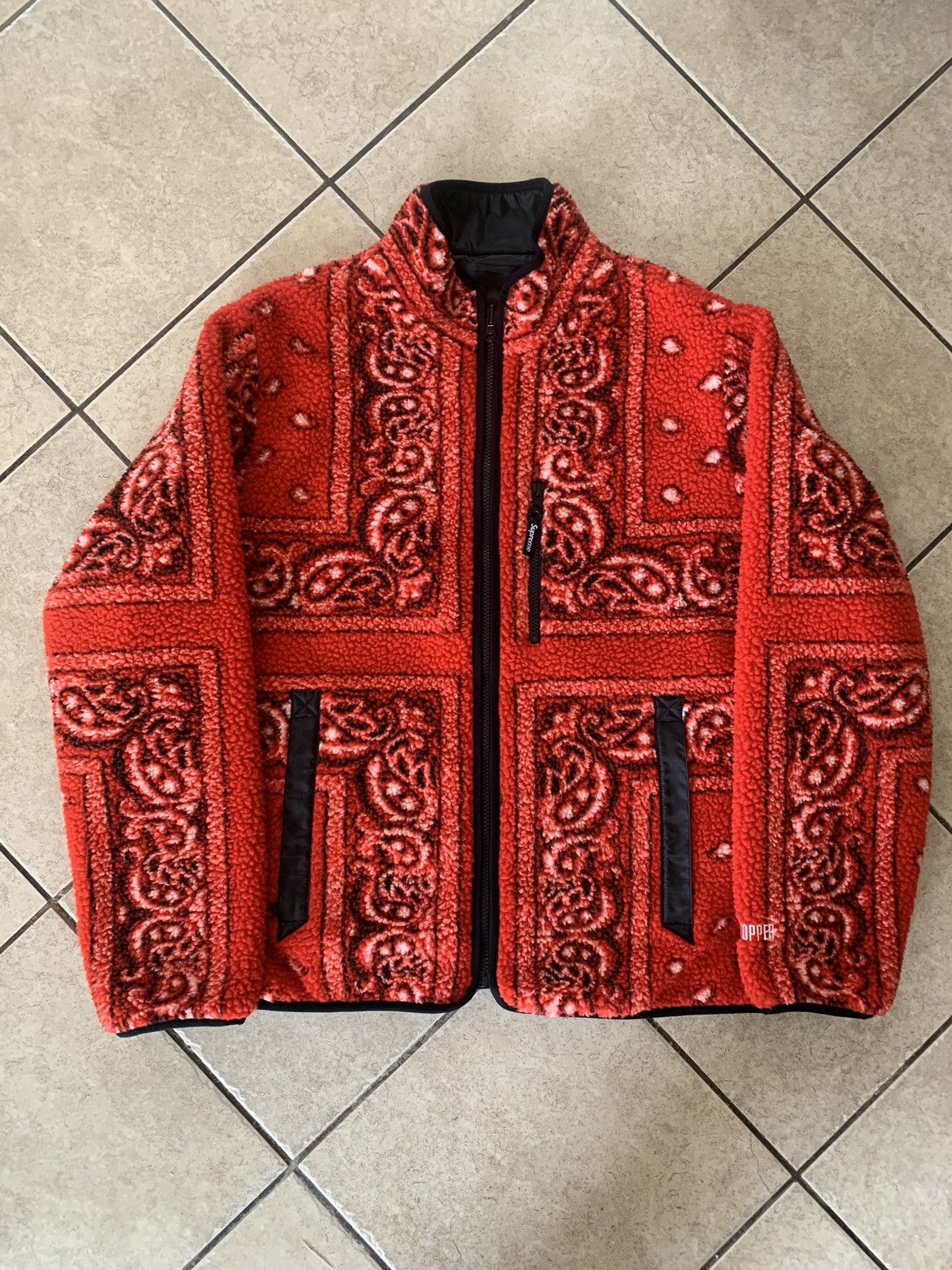 Supreme Supreme Reversible Bandana Fleece Jacket FW19 Paisley | Grailed