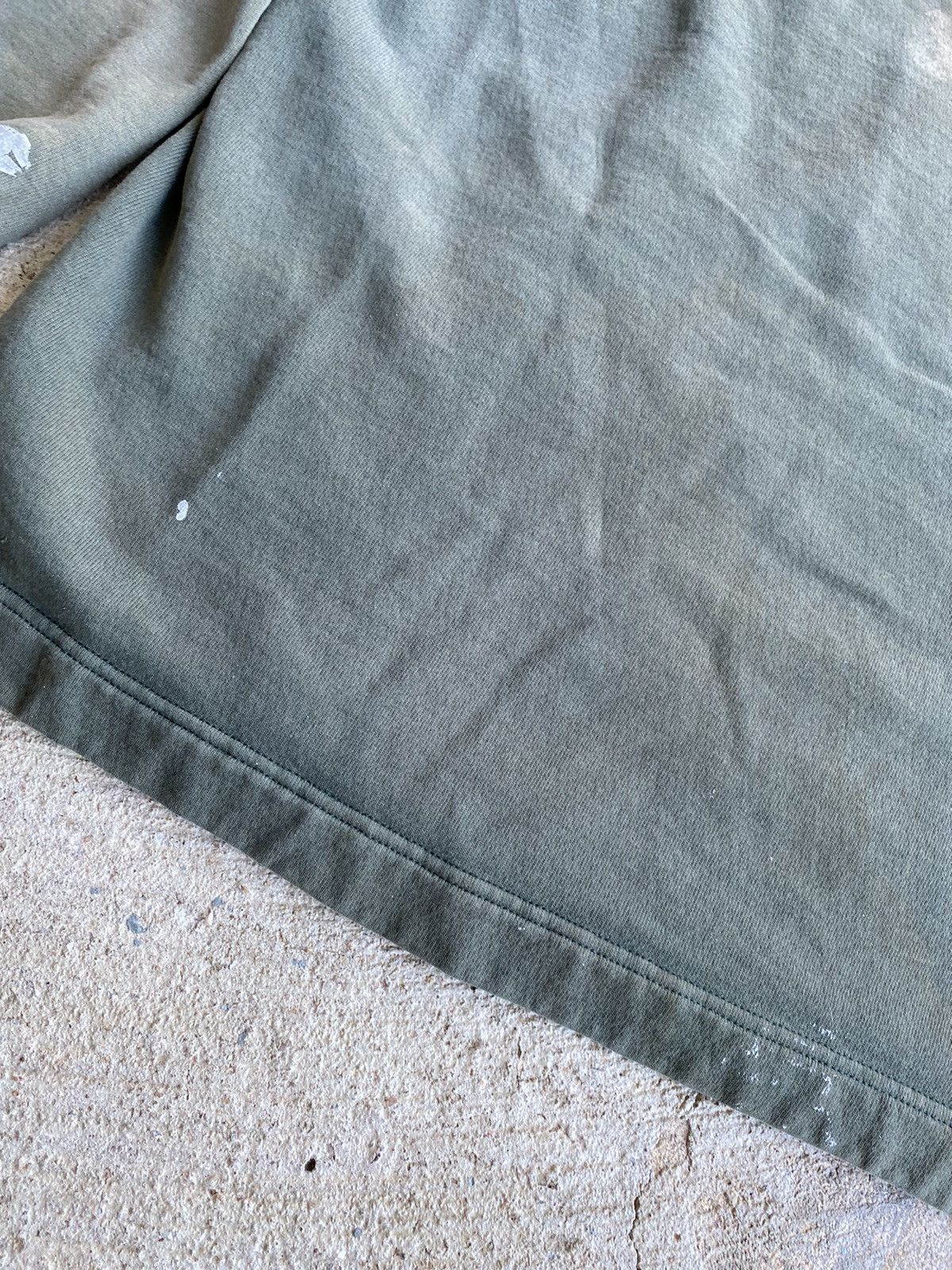 Champion × Vintage Vintage 90’s Champion Olive Fade Distressed Hood Sweatshirt Size US XL / EU 56 / 4 - 14 Thumbnail