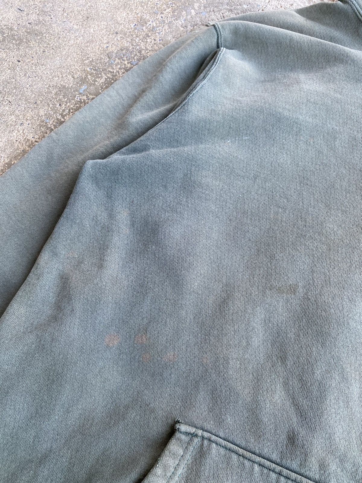 Champion × Vintage Vintage 90’s Champion Olive Fade Distressed Hood Sweatshirt Size US XL / EU 56 / 4 - 4 Thumbnail