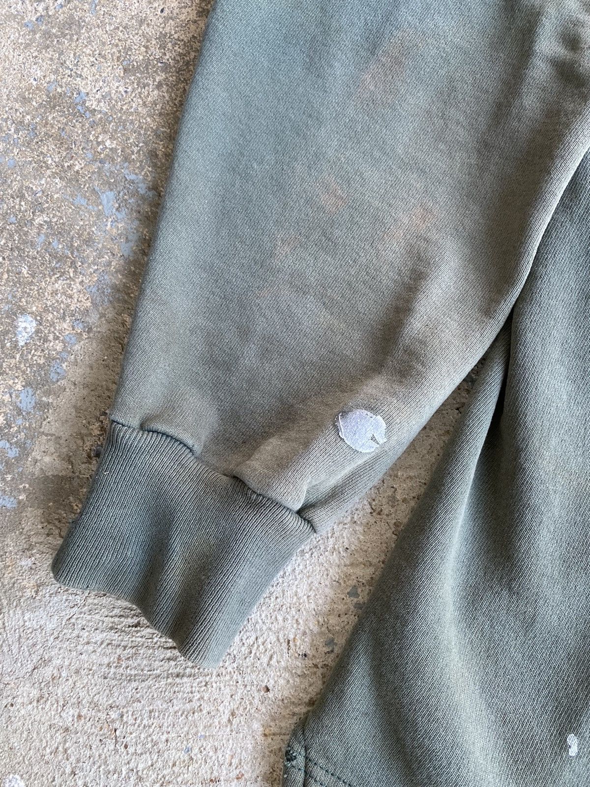 Champion × Vintage Vintage 90’s Champion Olive Fade Distressed Hood Sweatshirt Size US XL / EU 56 / 4 - 15 Thumbnail