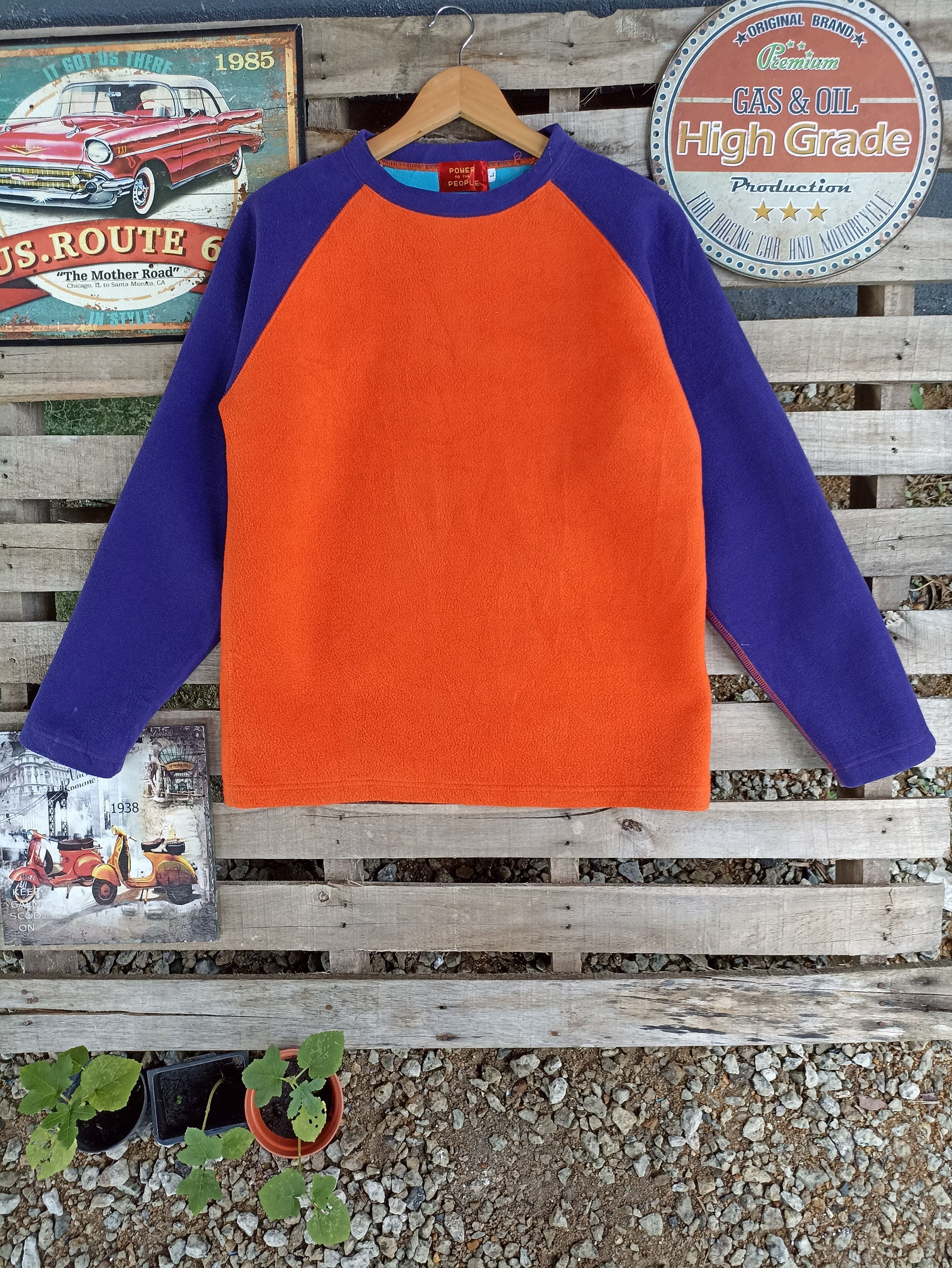Japanese Brand Power of the people fleece sweatshirt 2 tone Size US S / EU 44-46 / 1 - 1 Thumbnail
