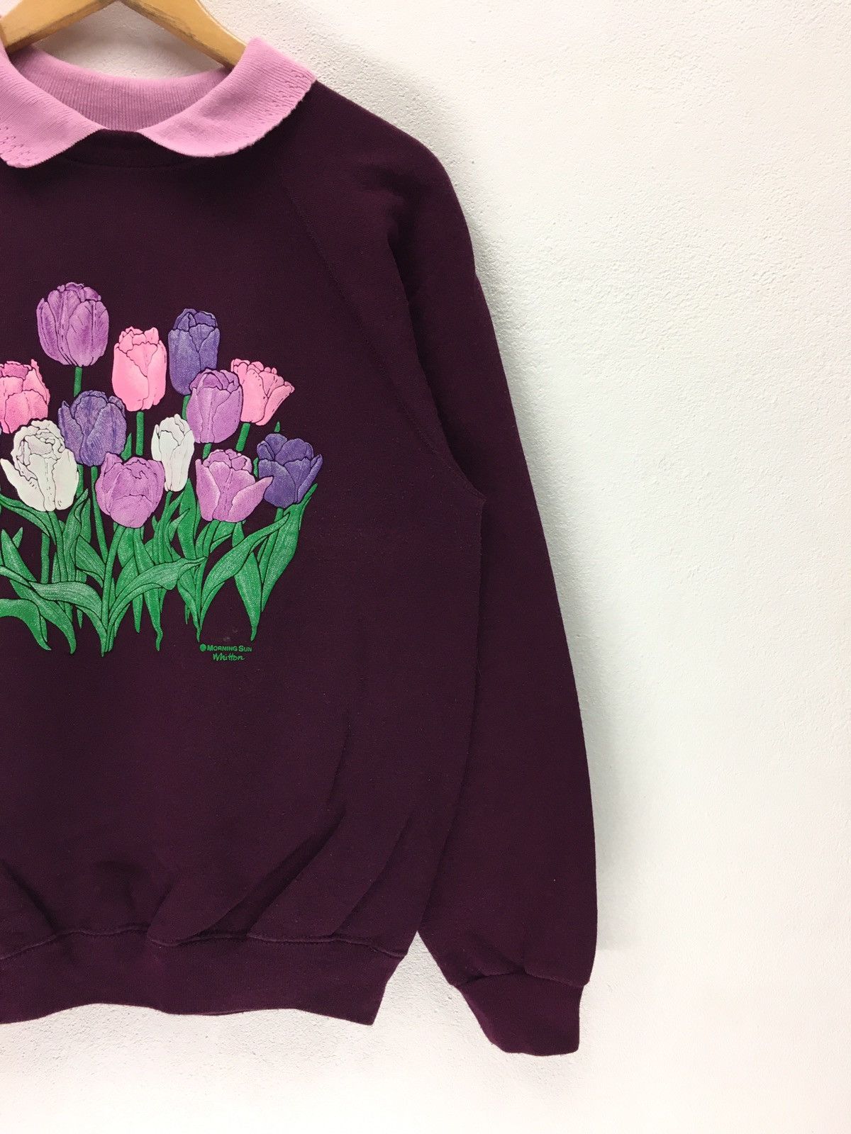 Hanes × Vintage Vintage 80 Morning Sun Flower Design Sweatshirt Size US M / EU 48-50 / 2 - 6 Thumbnail