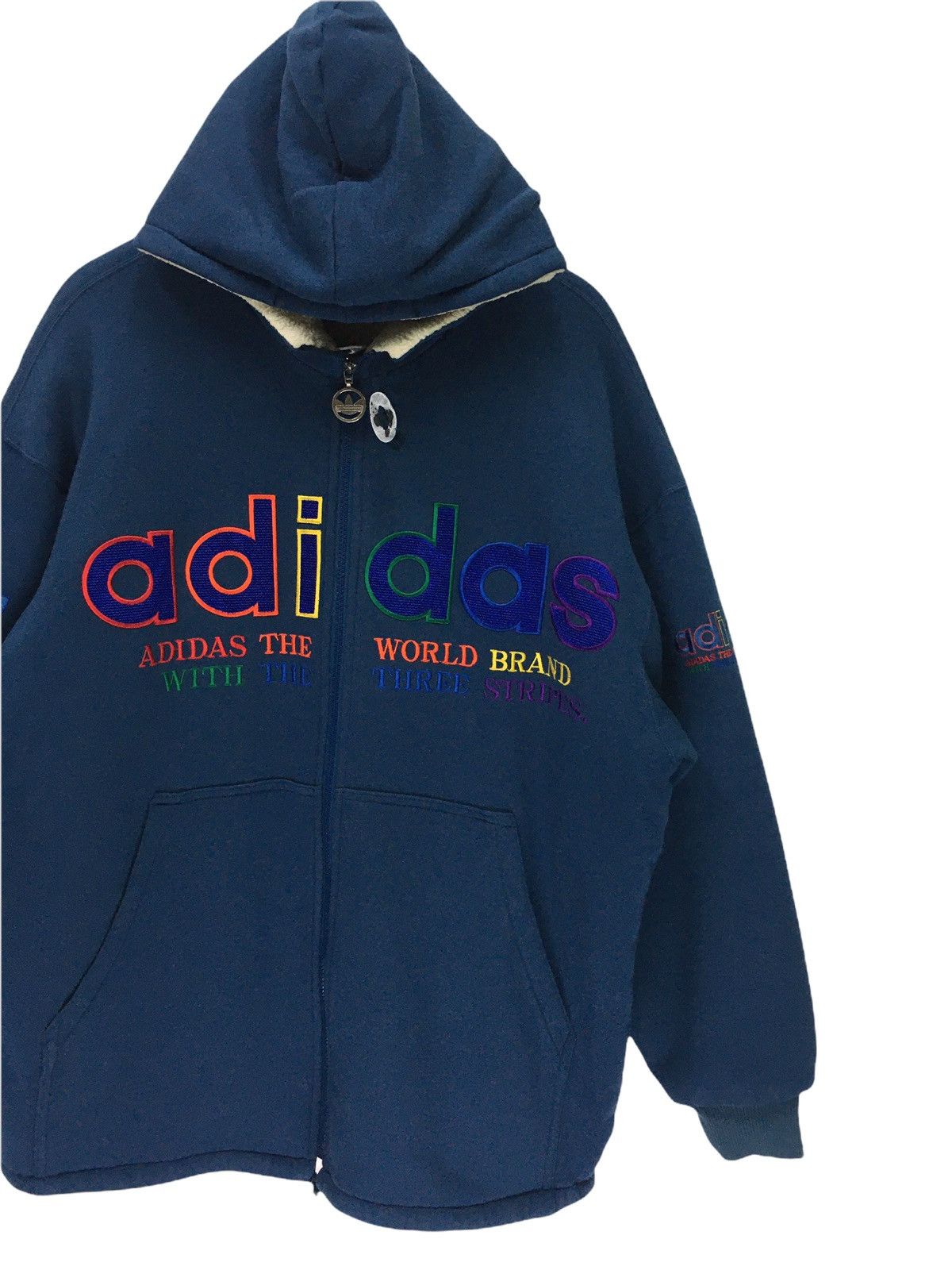 Adidas Vintage Adidas Big Logo Multicolour Zipper Hoddie Jacket Size US XL / EU 56 / 4 - 8 Thumbnail