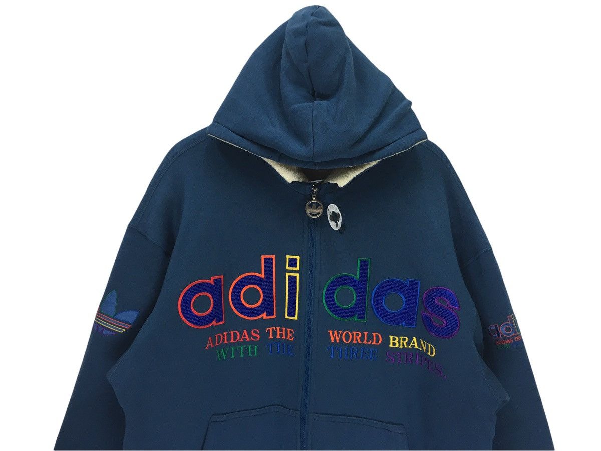 Adidas Vintage Adidas Big Logo Multicolour Zipper Hoddie Jacket Size US XL / EU 56 / 4 - 3 Thumbnail