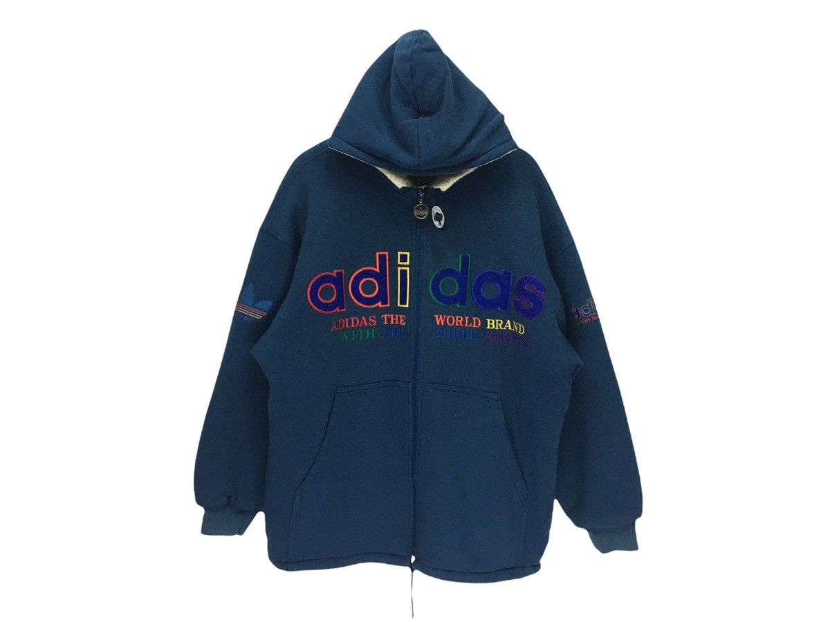Adidas Vintage Adidas Big Logo Multicolour Zipper Hoddie Jacket Size US XL / EU 56 / 4 - 1 Thumbnail