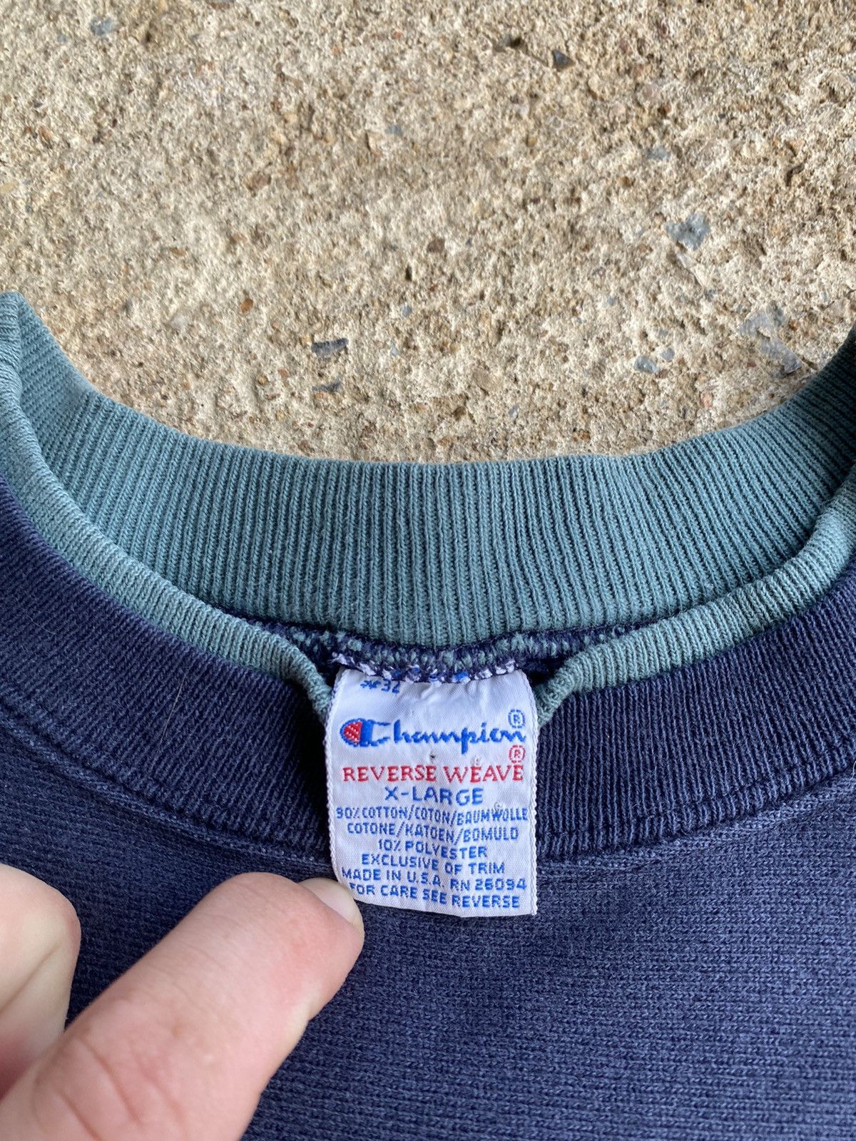 Champion × Vintage Vintage 90’s Champion Reverse Weave Spell Out Sweatshirt Size US XL / EU 56 / 4 - 3 Thumbnail