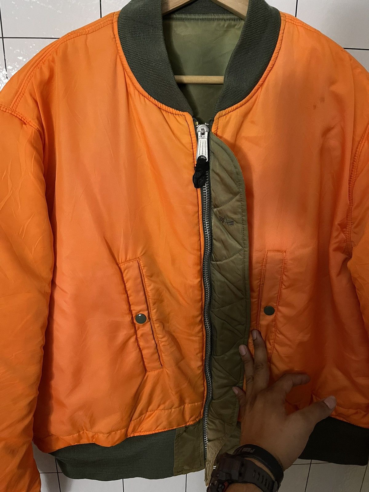 Alpha Industries × Vintage Vintage Alpha Industries Kanye Style Bomber Jacket Size US XL / EU 56 / 4 - 17 Thumbnail