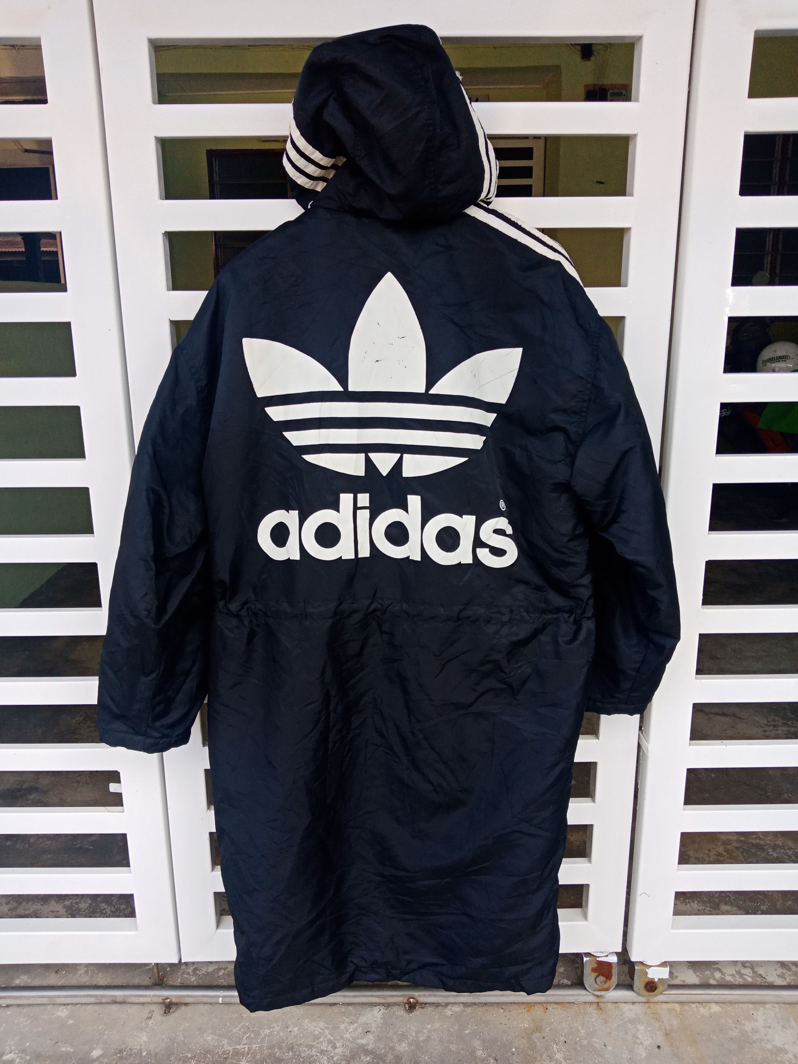Adidas Adidas Big Logo Spell Out Lining Fleece Raincoat Size US XL / EU 56 / 4 - 1 Thumbnail