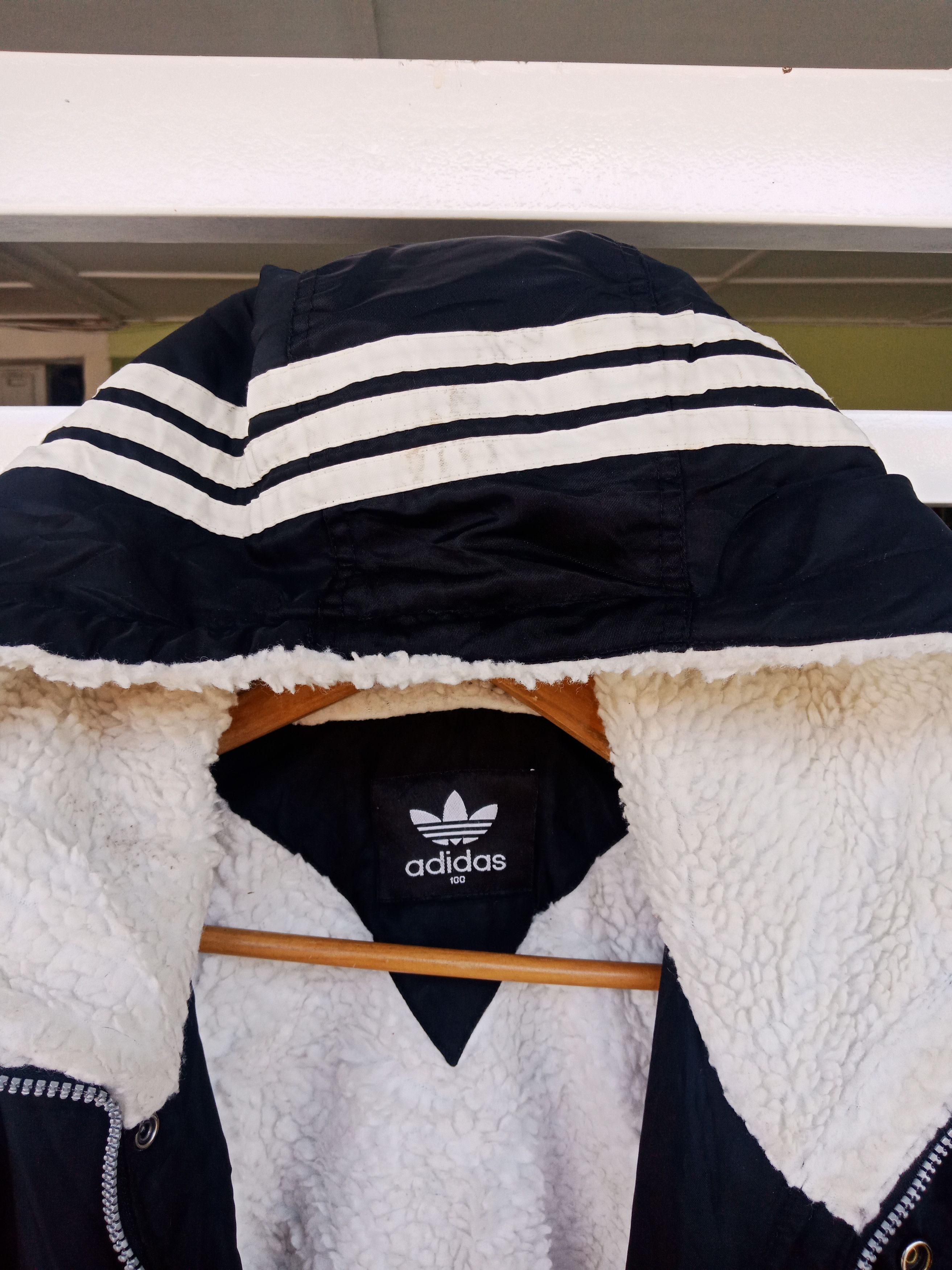 Adidas Adidas Big Logo Spell Out Lining Fleece Raincoat Size US XL / EU 56 / 4 - 4 Thumbnail