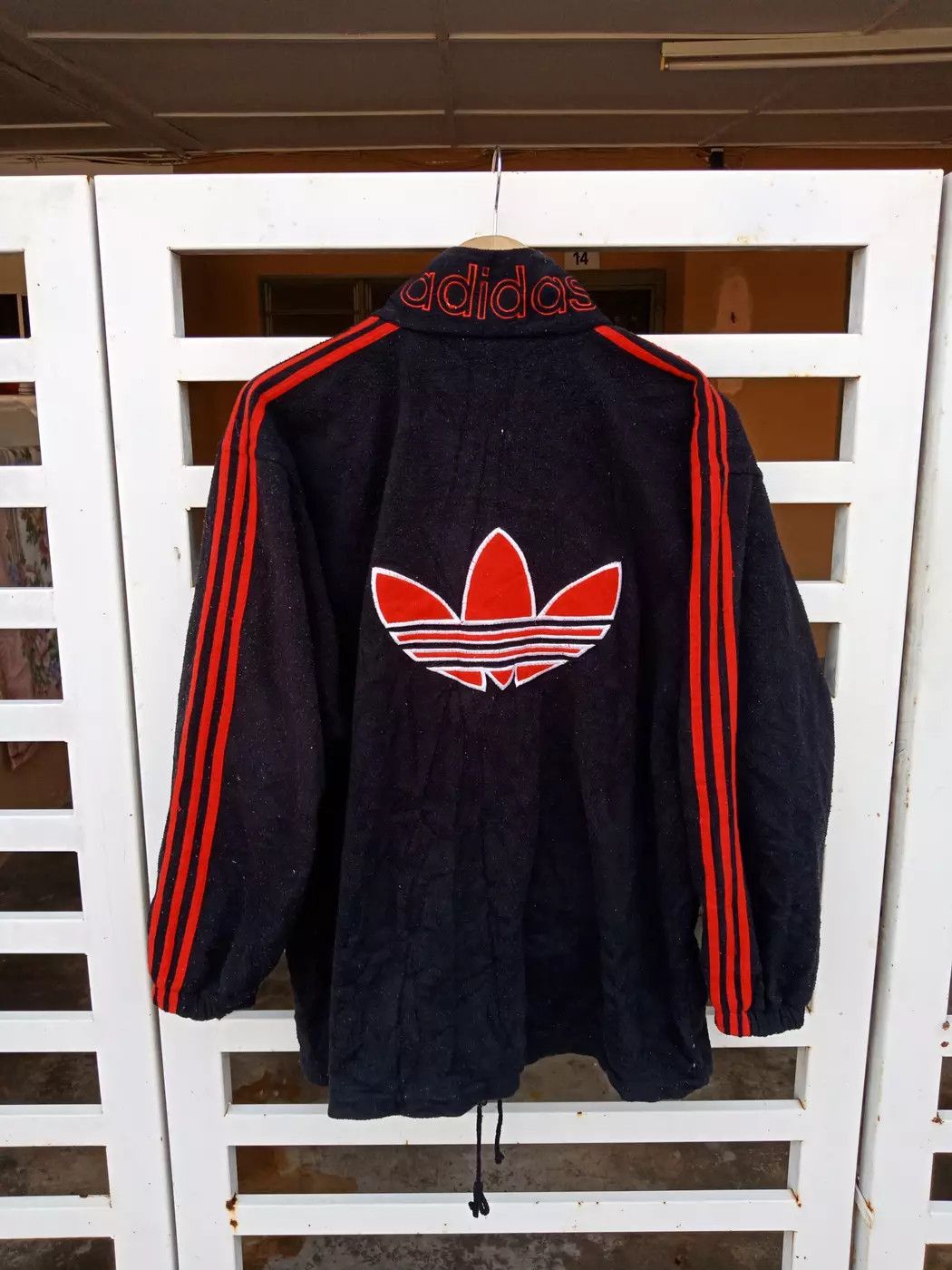 Adidas Adidas Big Logo Trefoil Spell Out Stripe Pullover Fleece Size US L / EU 52-54 / 3 - 2 Thumbnail
