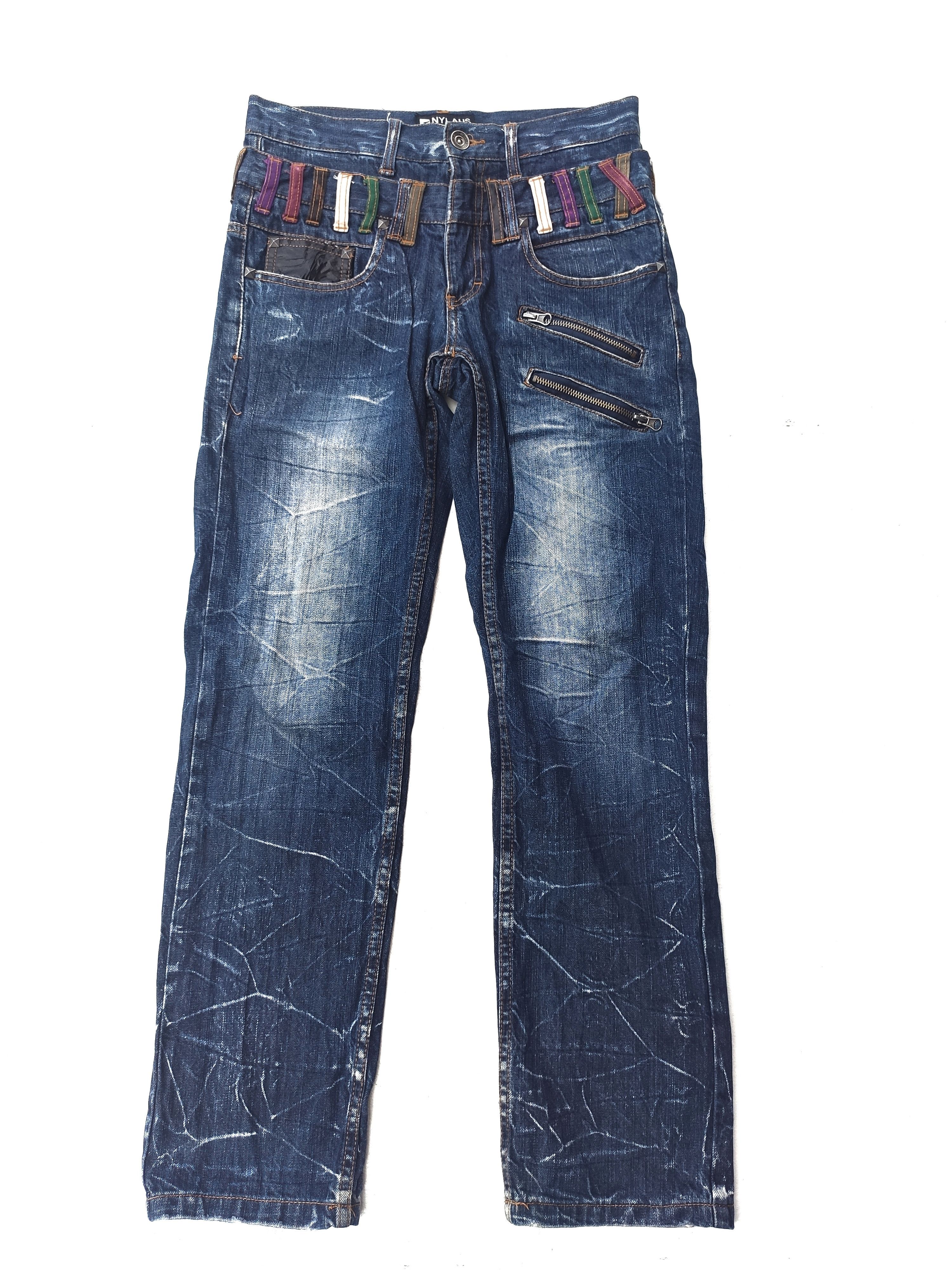 Japanese Brand 🔥 Nylaus Jeans Street wear Style Double Waist rare design Size US 30 / EU 46 - 1 Thumbnail