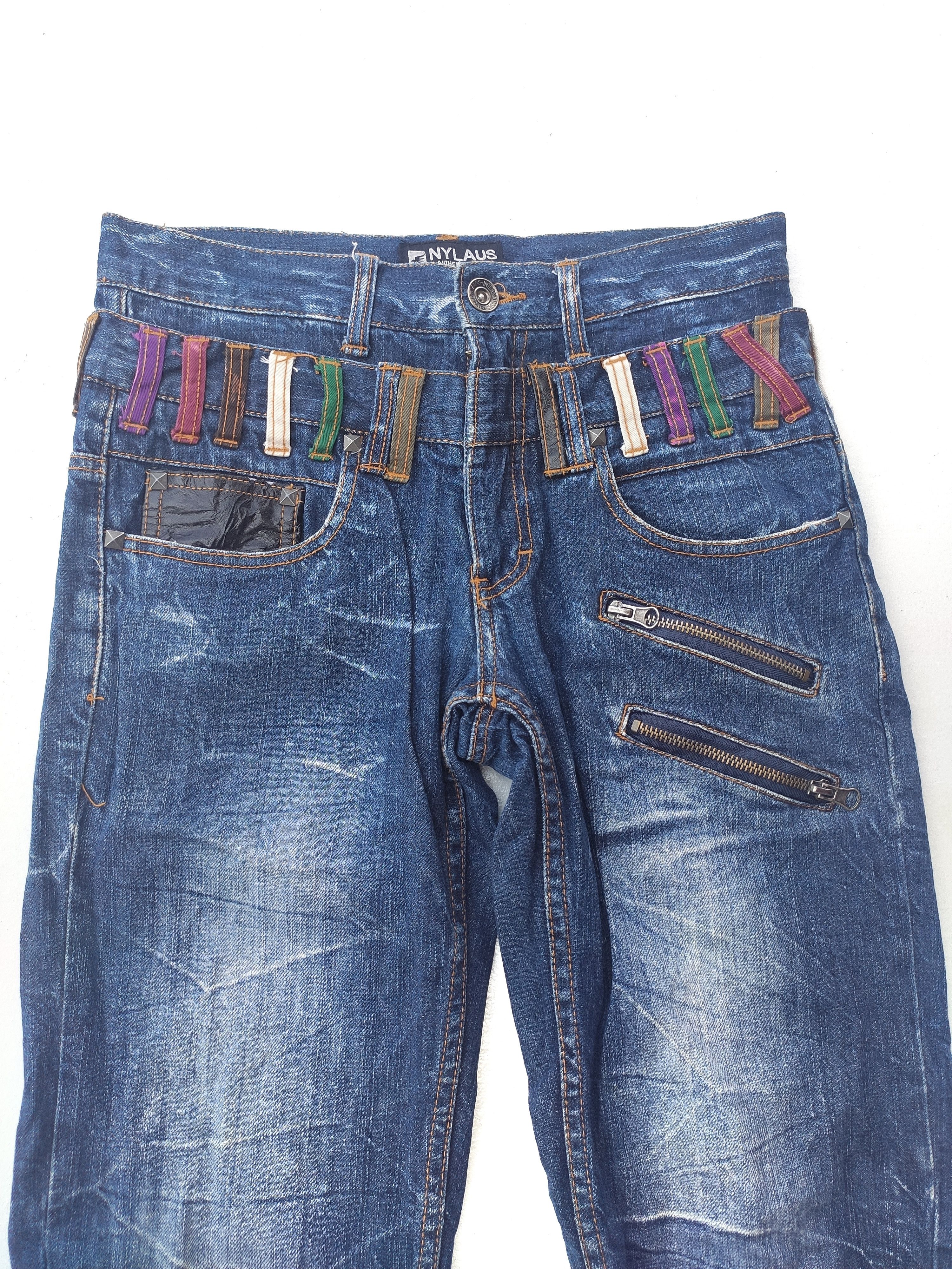Japanese Brand 🔥 Nylaus Jeans Street wear Style Double Waist rare design Size US 30 / EU 46 - 2 Thumbnail