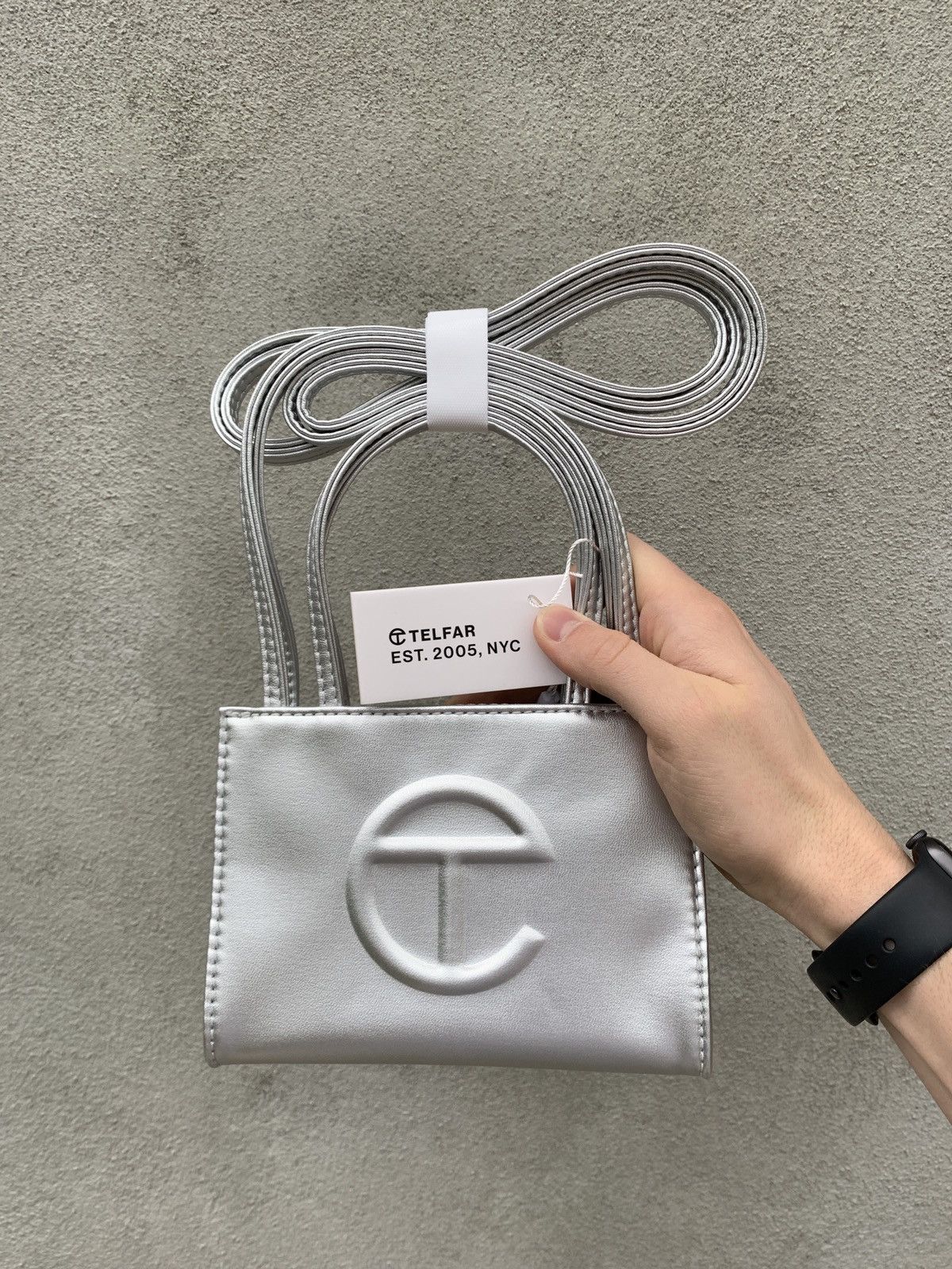 Small silver best sale telfar bag