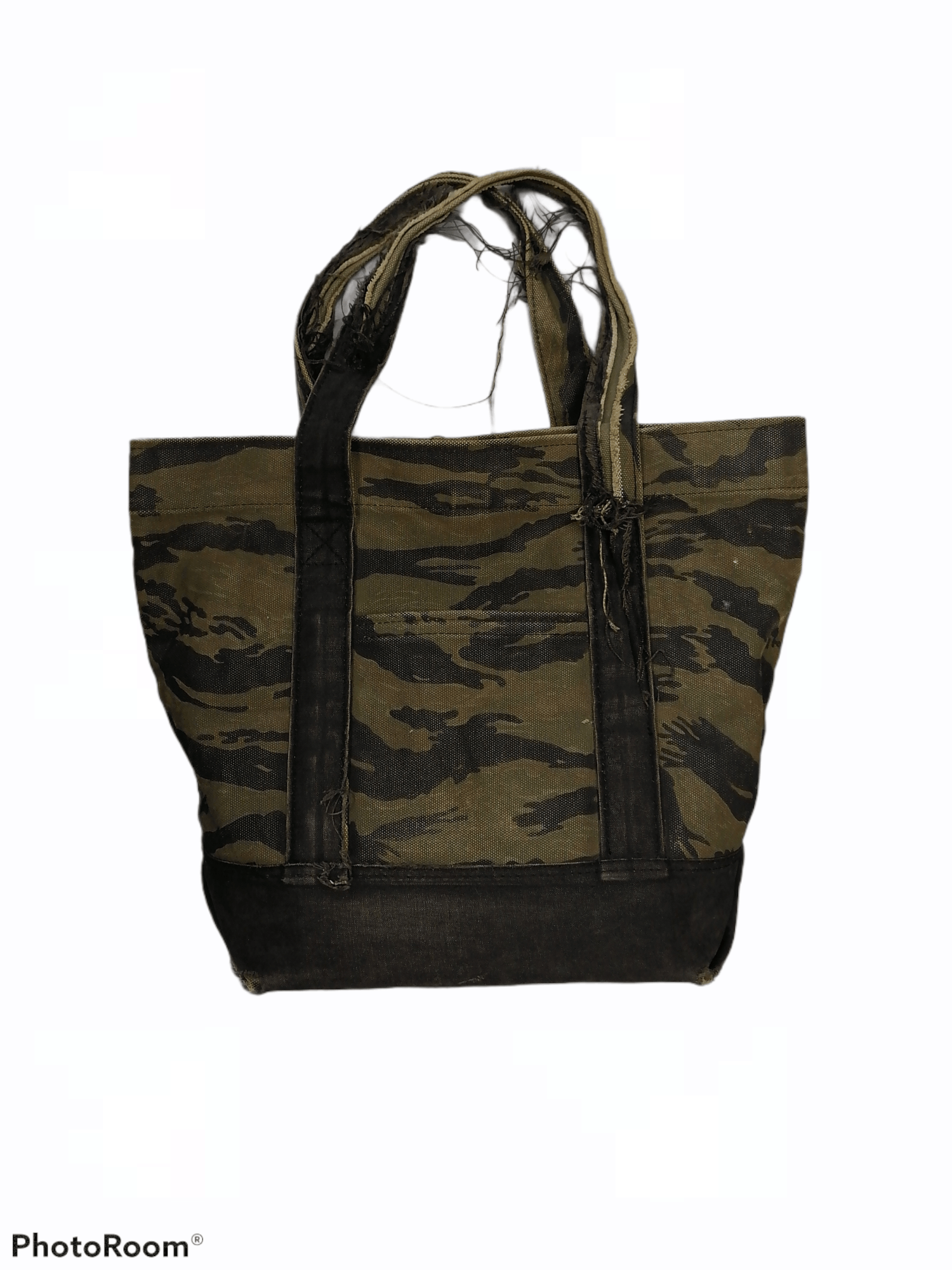 Hysteric Glamour × Japanese Brand Hysteric Glamour Trashed Tiger Stripe Duck Canvas Tote Bag Size ONE SIZE - 1 Thumbnail