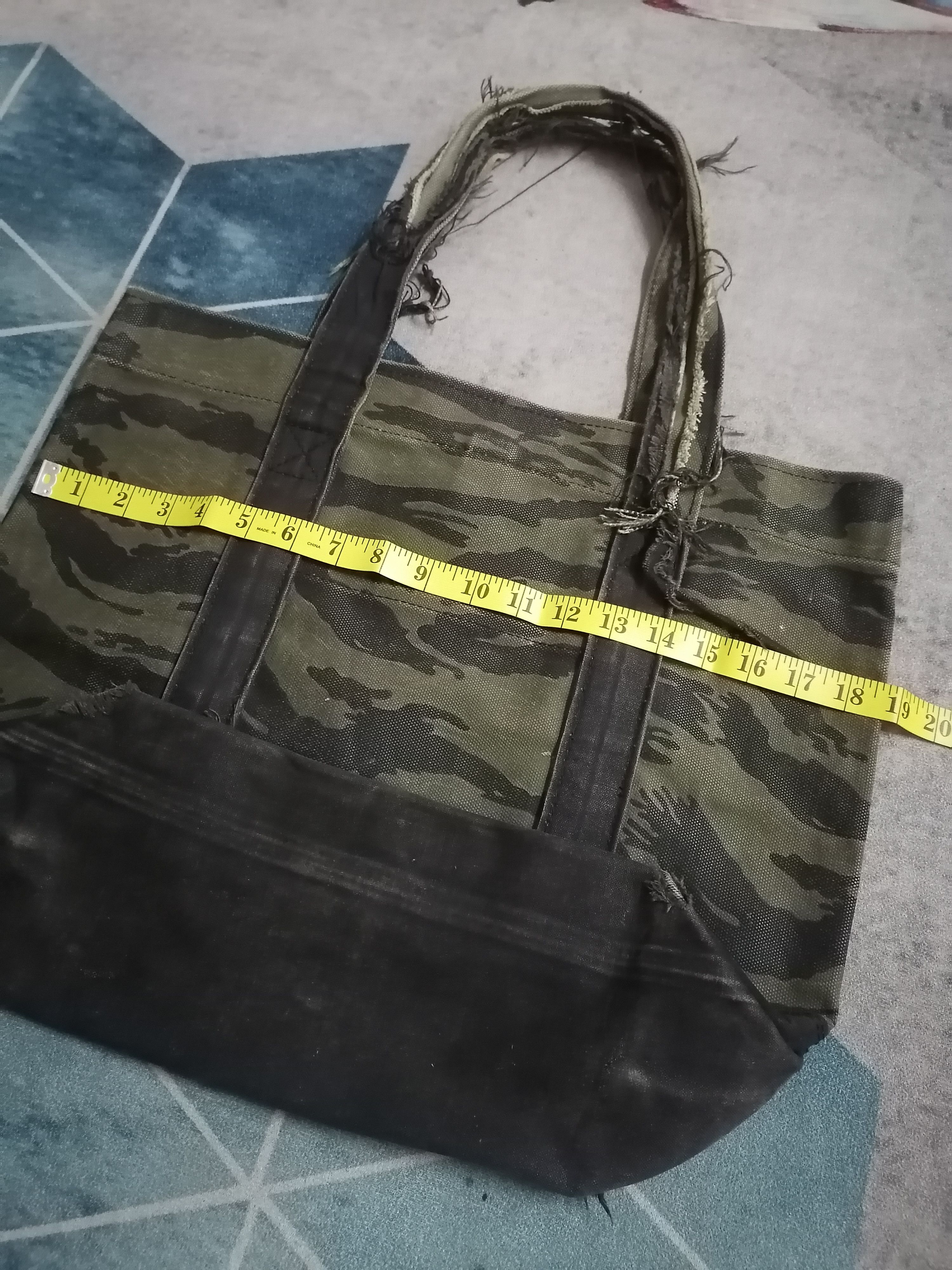 Hysteric Glamour × Japanese Brand Hysteric Glamour Trashed Tiger Stripe Duck Canvas Tote Bag Size ONE SIZE - 14 Thumbnail
