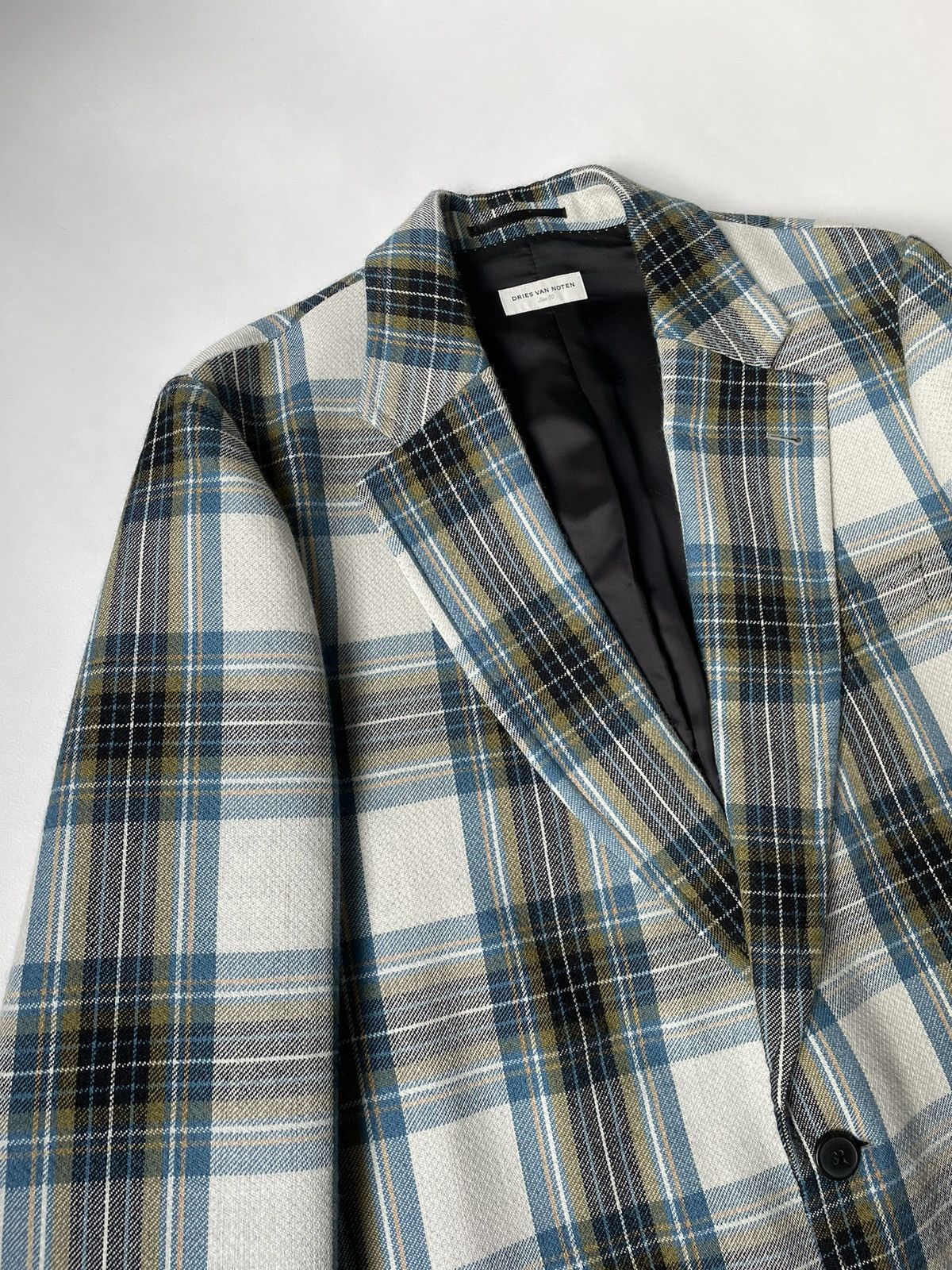 Dries Van Noten Boxy Check Wool Overcoat Size US L / EU 52-54 / 3 - 5 Thumbnail