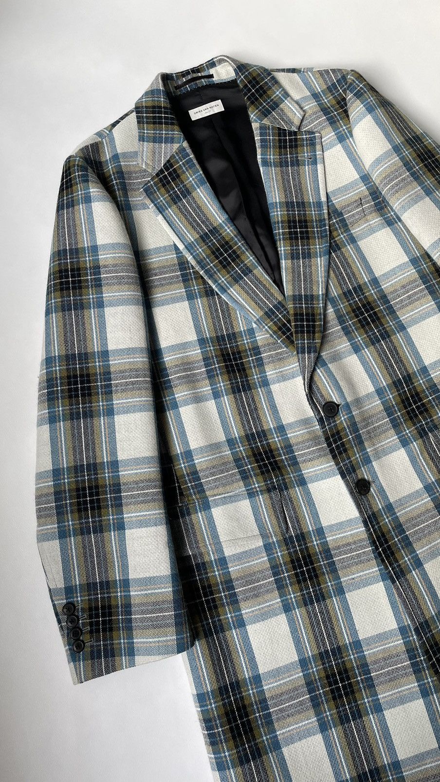 Dries Van Noten Boxy Check Wool Overcoat Size US L / EU 52-54 / 3 - 4 Thumbnail