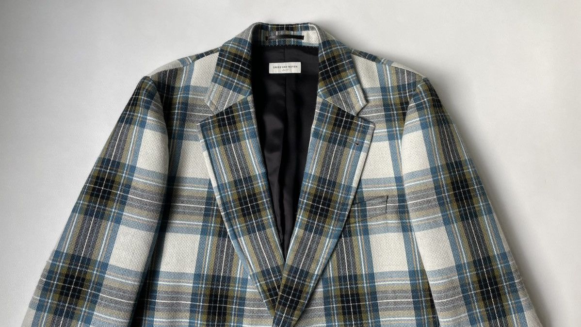 Dries Van Noten Boxy Check Wool Overcoat Size US L / EU 52-54 / 3 - 2 Thumbnail