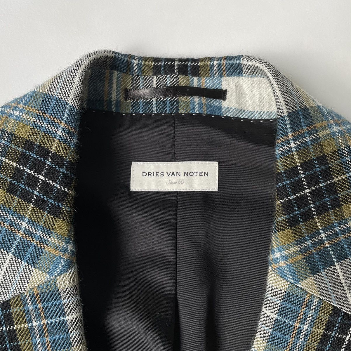 Dries Van Noten Boxy Check Wool Overcoat Size US L / EU 52-54 / 3 - 3 Thumbnail