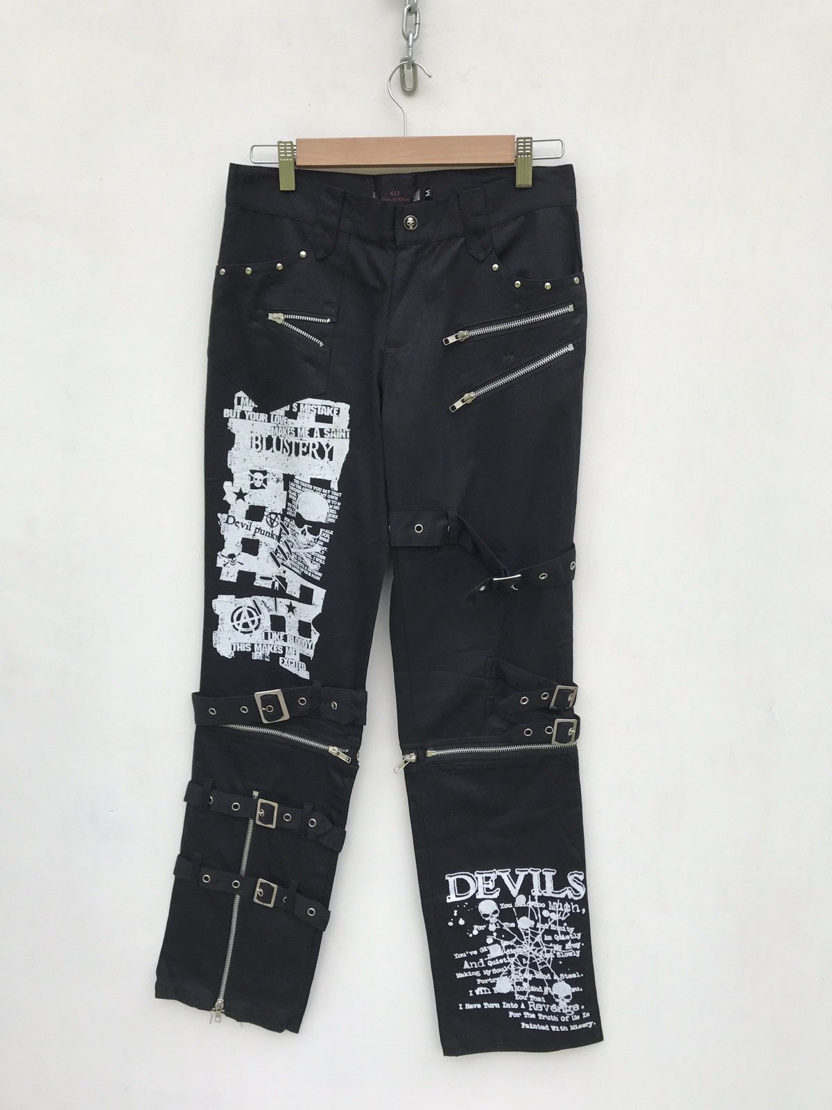 Japanese Brand GLP Punk Bondage Pants Fashion Parachute Casual Pants Size US 29 - 5 Thumbnail