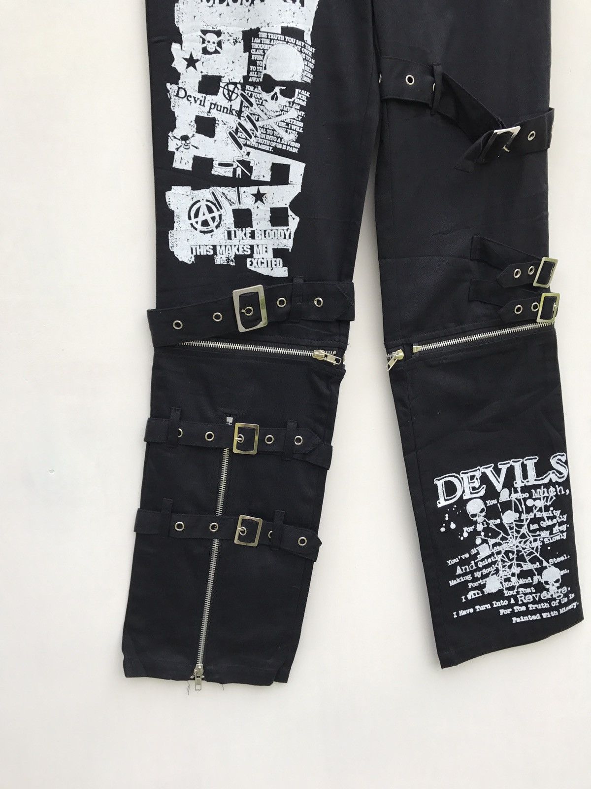 Japanese Brand GLP Punk Bondage Pants Fashion Parachute Casual Pants Size US 29 - 3 Thumbnail