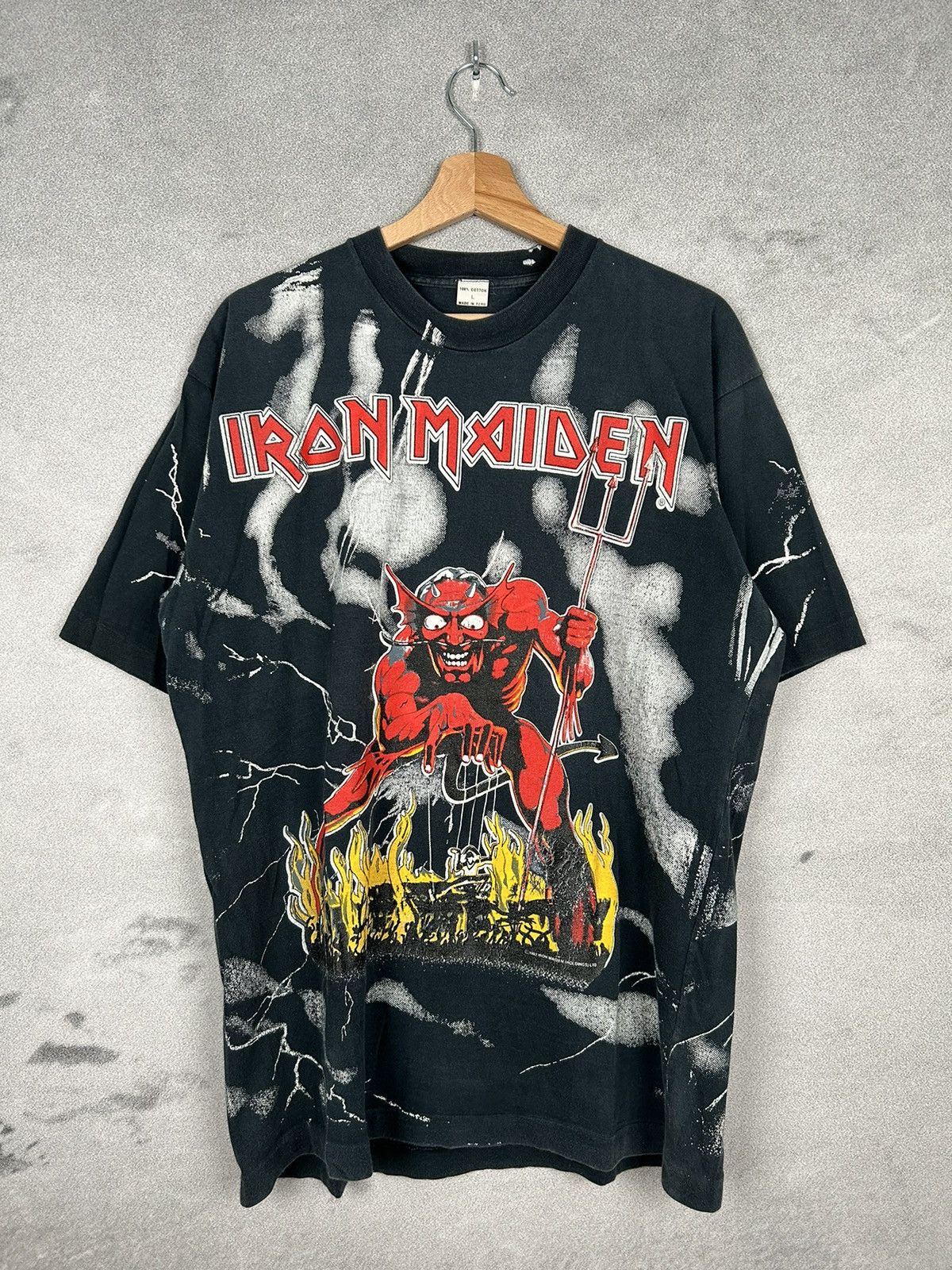 Band Tees Vintage Iron Maiden Overprint 1992 Mega Rare AOP 90s Metal Size US L / EU 52-54 / 3 - 1 Thumbnail
