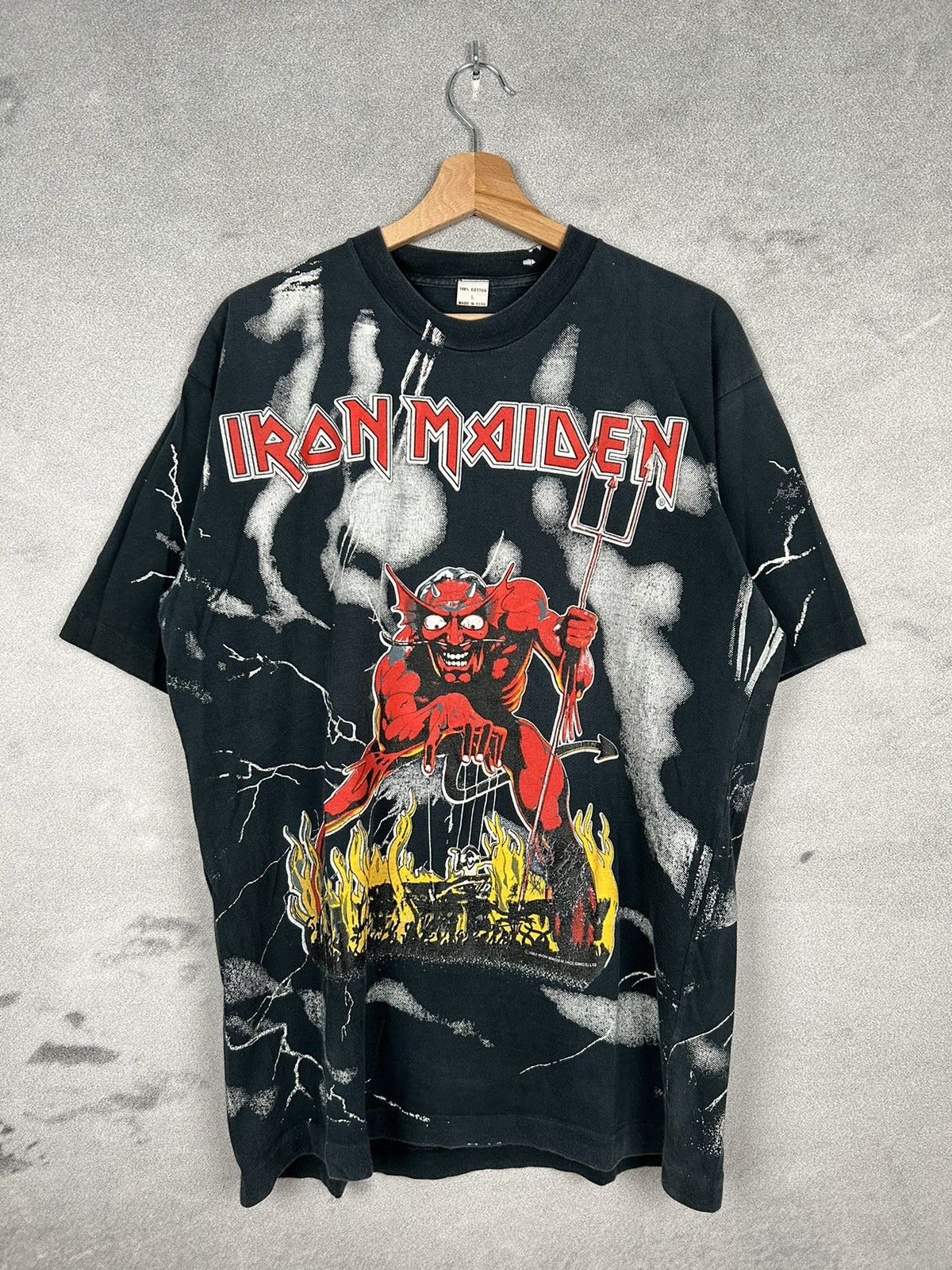 Vintage Vintage Iron Maiden Overprint 1992 Mega Rare AOP 90s Metal ...