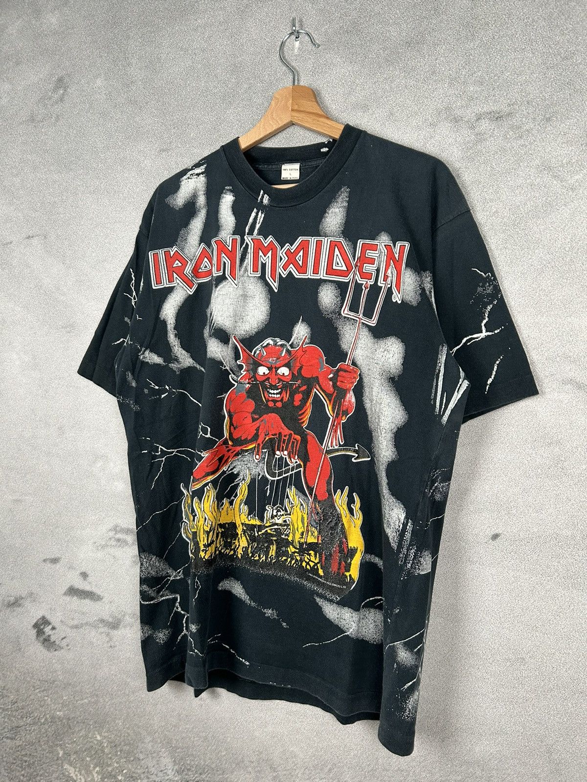 Band Tees Vintage Iron Maiden Overprint 1992 Mega Rare AOP 90s Metal Size US L / EU 52-54 / 3 - 3 Thumbnail