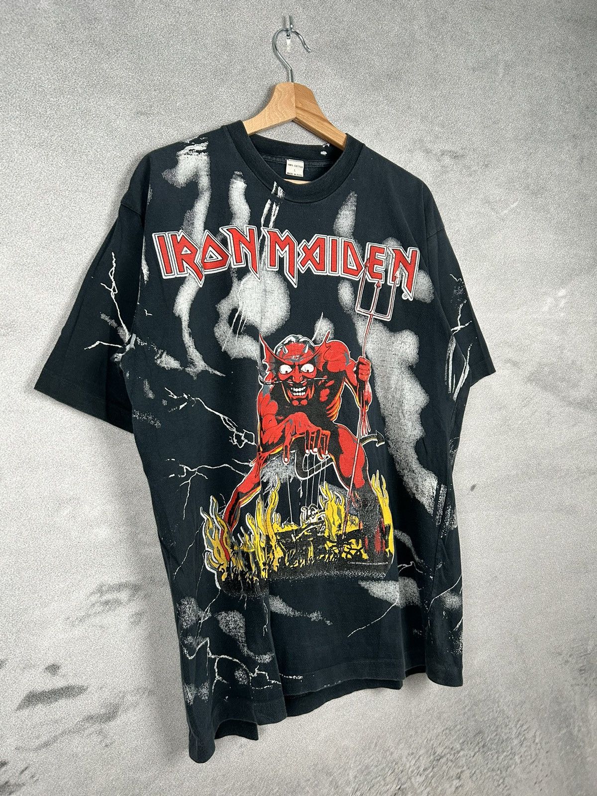 Band Tees Vintage Iron Maiden Overprint 1992 Mega Rare AOP 90s Metal Size US L / EU 52-54 / 3 - 9 Thumbnail
