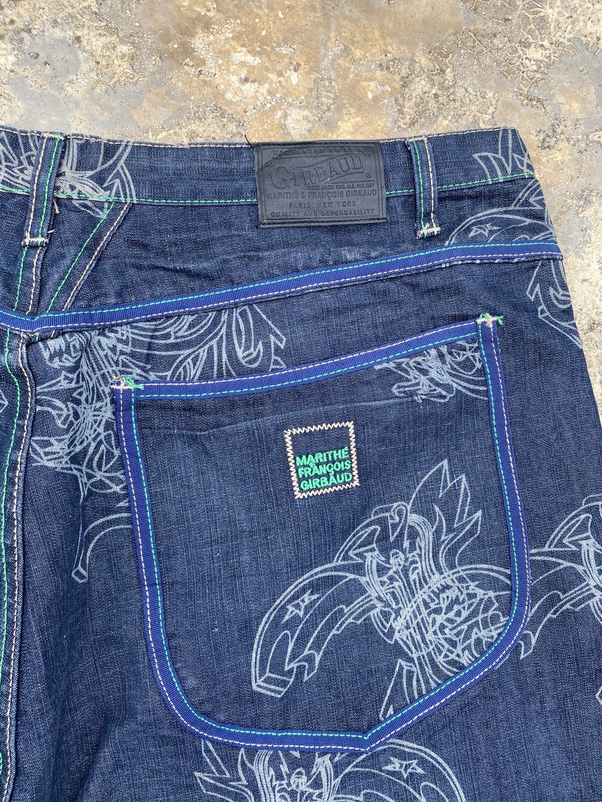 Marithe + Francois Girbaud Marithe Francois Girbaud Overprint Denim Pant Size US 42 / EU 58 - 6 Thumbnail